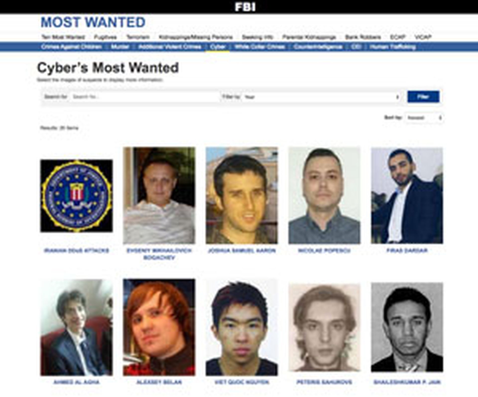 FBI Cyber Most Wanted