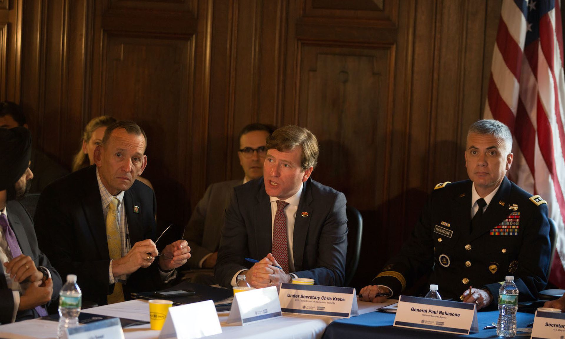 U.S. Department of Homeland Securitys Chris Krebs speaks during the Department of Homeland Security’s Cybersecurity Summit in 2018. Krebs serves as director of the Cybersecurity and Infrastructure Security Agency. (Photo by Kevin Hagen/Getty Images)