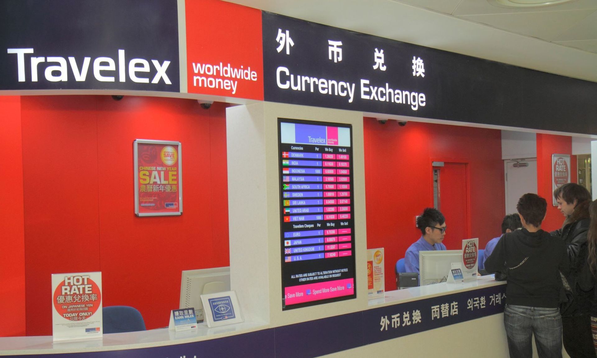 Travelex, currency exchange desk at Hong Kong International Airport. Travelex went into British administration after a damaging ransomware attack on New Years Eve. (Photo by: Jeff Greenberg/Universal Images Group via Getty Images)