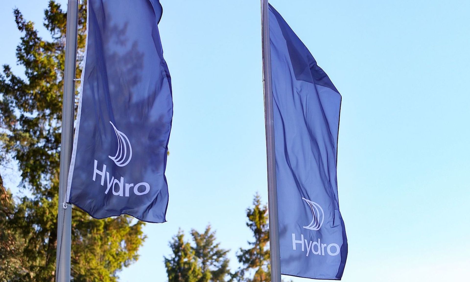 Norwegian aluminium group Norsk Hydro logo can be seen on a flag at their headquarters at Lysaker outside of Oslo, Norway. The company earned kudos for its swift and transparent response to a ransomware attack. (FREDRIK HAGEN/NTB Scanpix/AFP via Getty Images)