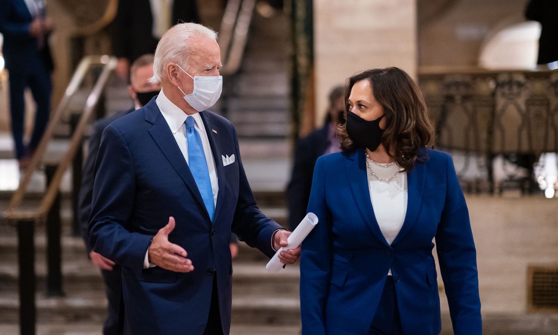 Vice President Joe Biden and Senator Kamala Harris attend a grassroots fundraiser in Wilmington, Delaware. (Adam Schultz/Biden for President)