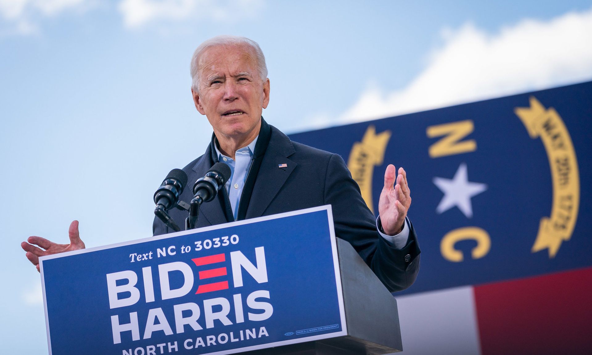 Democrat presidential nominee, Joe Biden, speaks in Durham, North Carolina. (Adam Schultz/Biden for President)