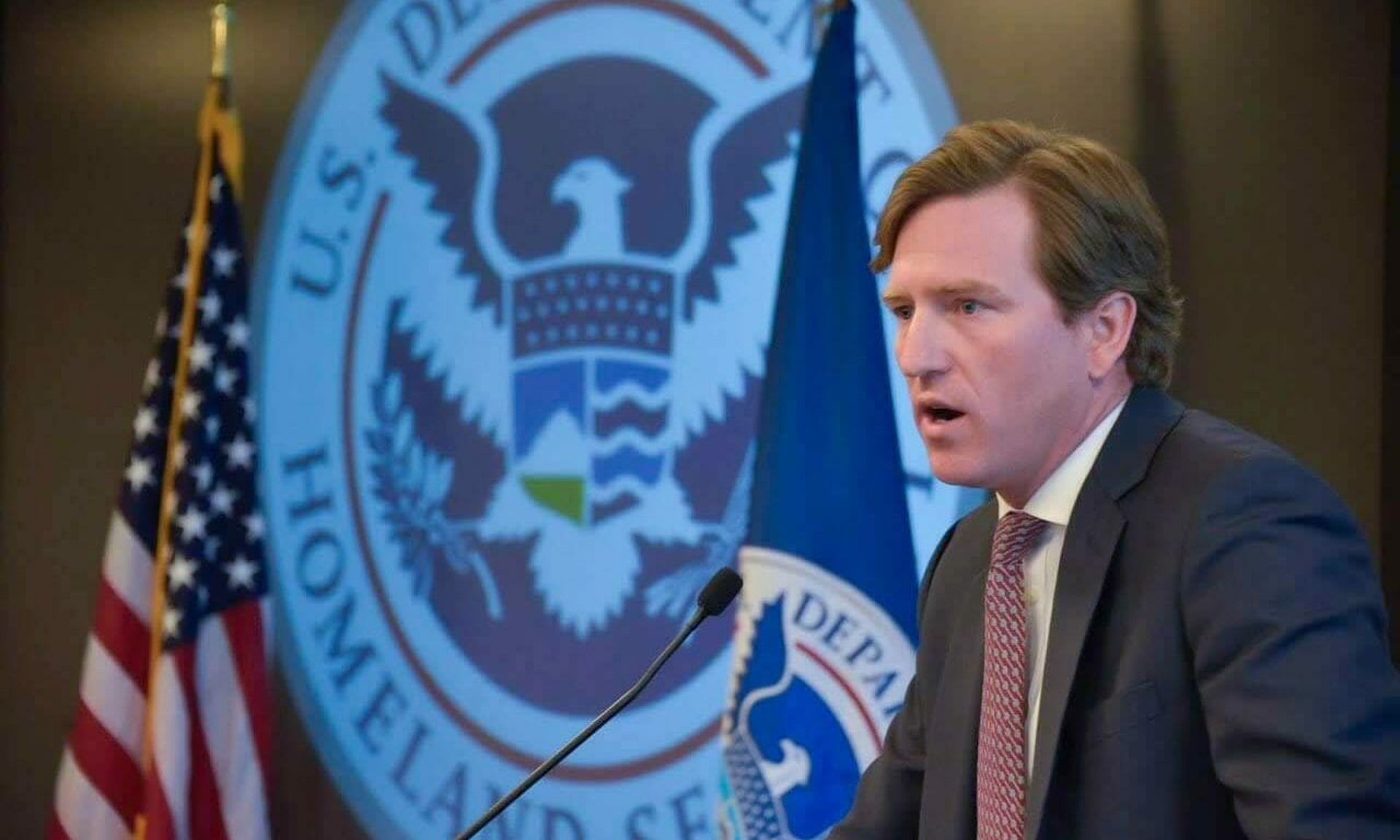 U.S. Department of Homeland Security’s Chris Krebs speaks following his swearing in as director of the Cybersecurity and Infrastructure Security Agency. CISA said that hackers used vulnerability chaining to target federal and state, local, tribal and territorial government networks. (DHS)