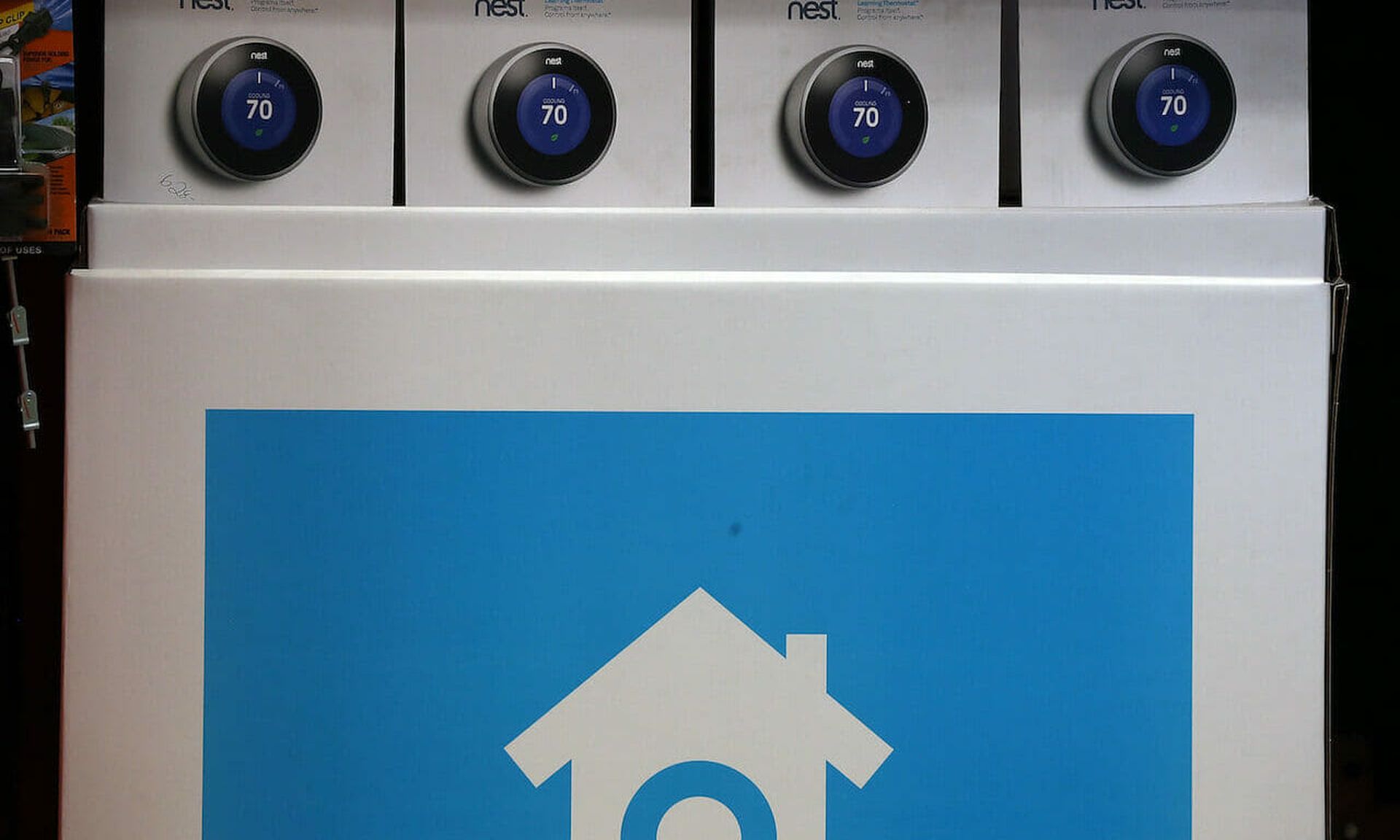 The Nest Learning Thermostat is displayed at a Home Depot store on January 13, 2014 in San Rafael, California. A new survey shows that users of IoT devices often overestimate the security. (Photo by Justin Sullivan/Getty Images)