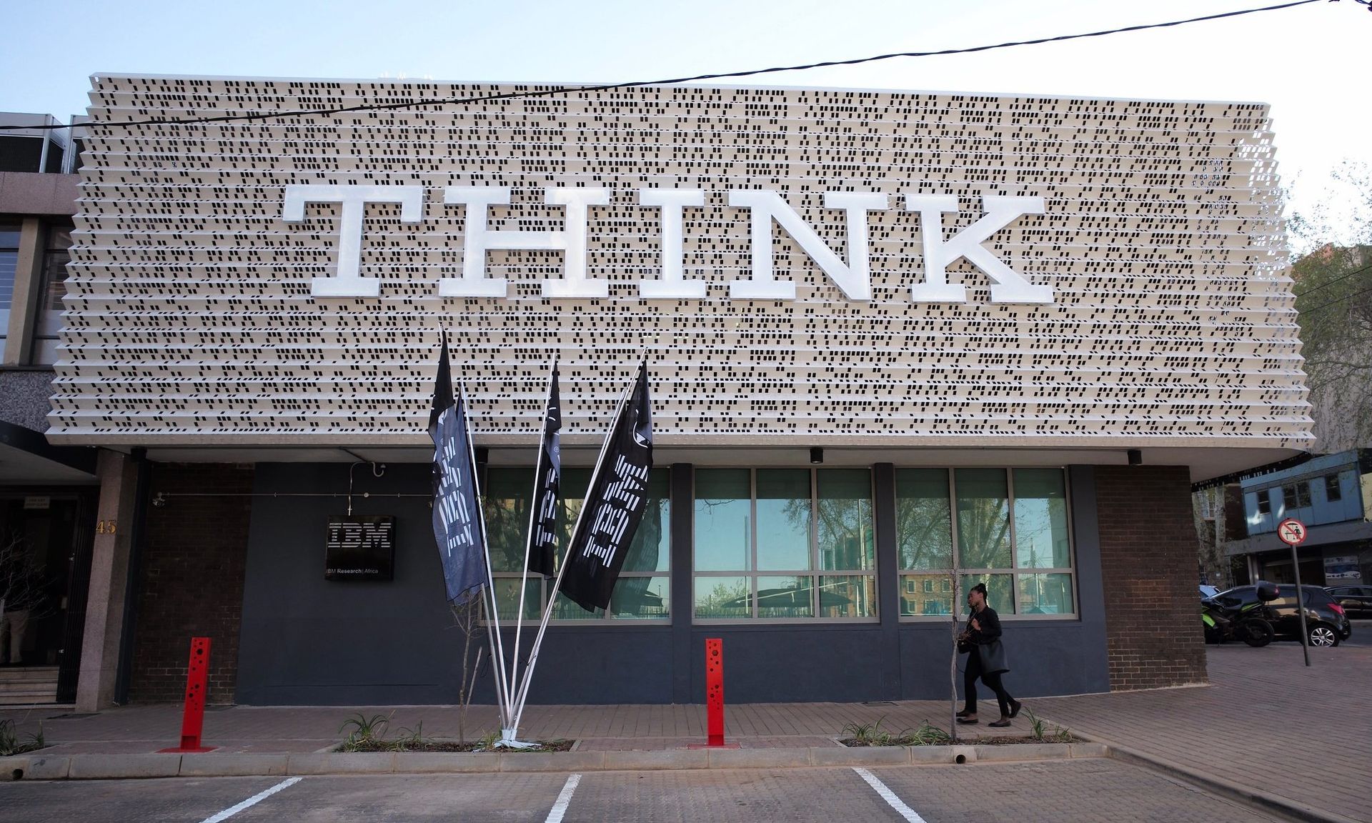 The outside facade of IBM Research &#8211; Africa in Johannesburg, South Africa, inspired by old punch cards used for programming computers in the early 1900s.(IBM Research/CC BY-ND 2.0)