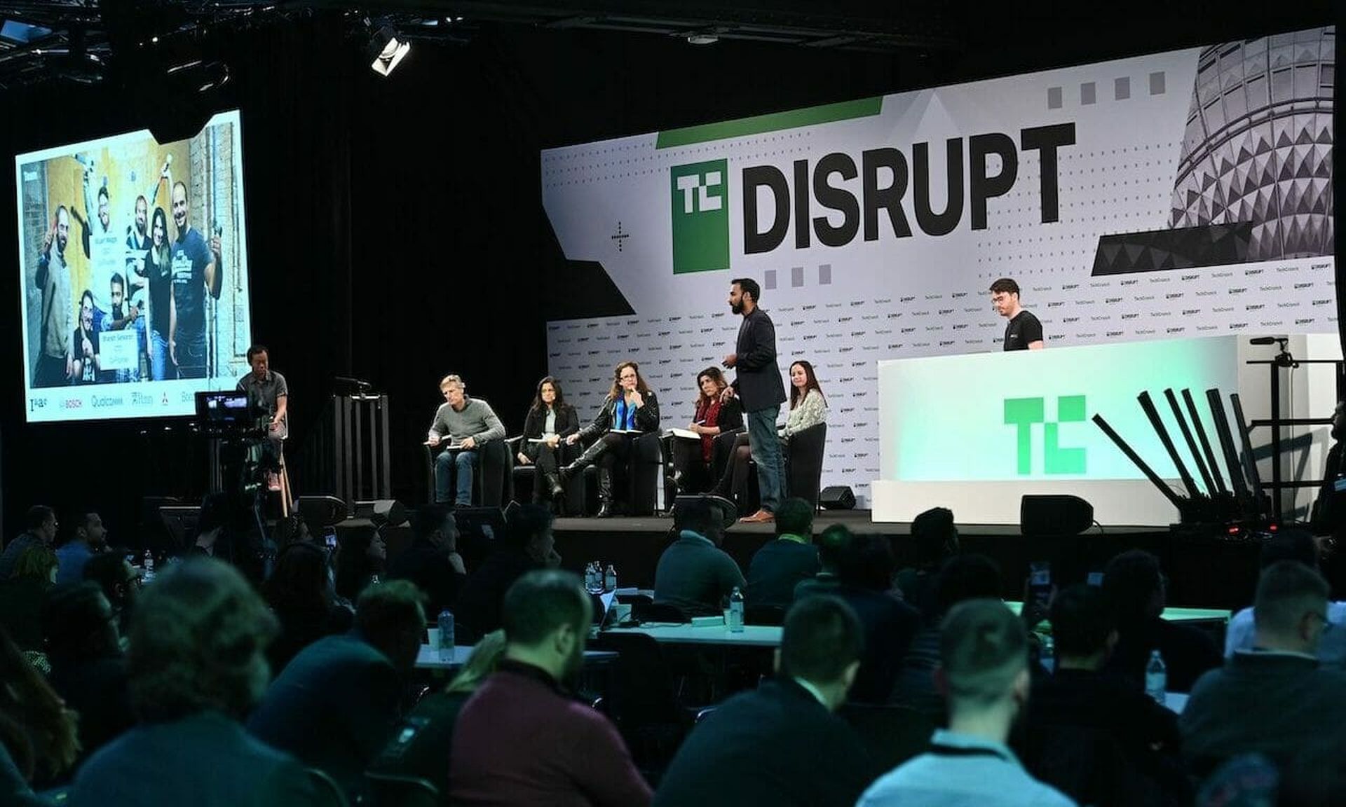 Judges gather at the Startup Battlefield Competition at Disrupt Berlin 2019. (Noam Galai/Getty Images for TechCrunch)