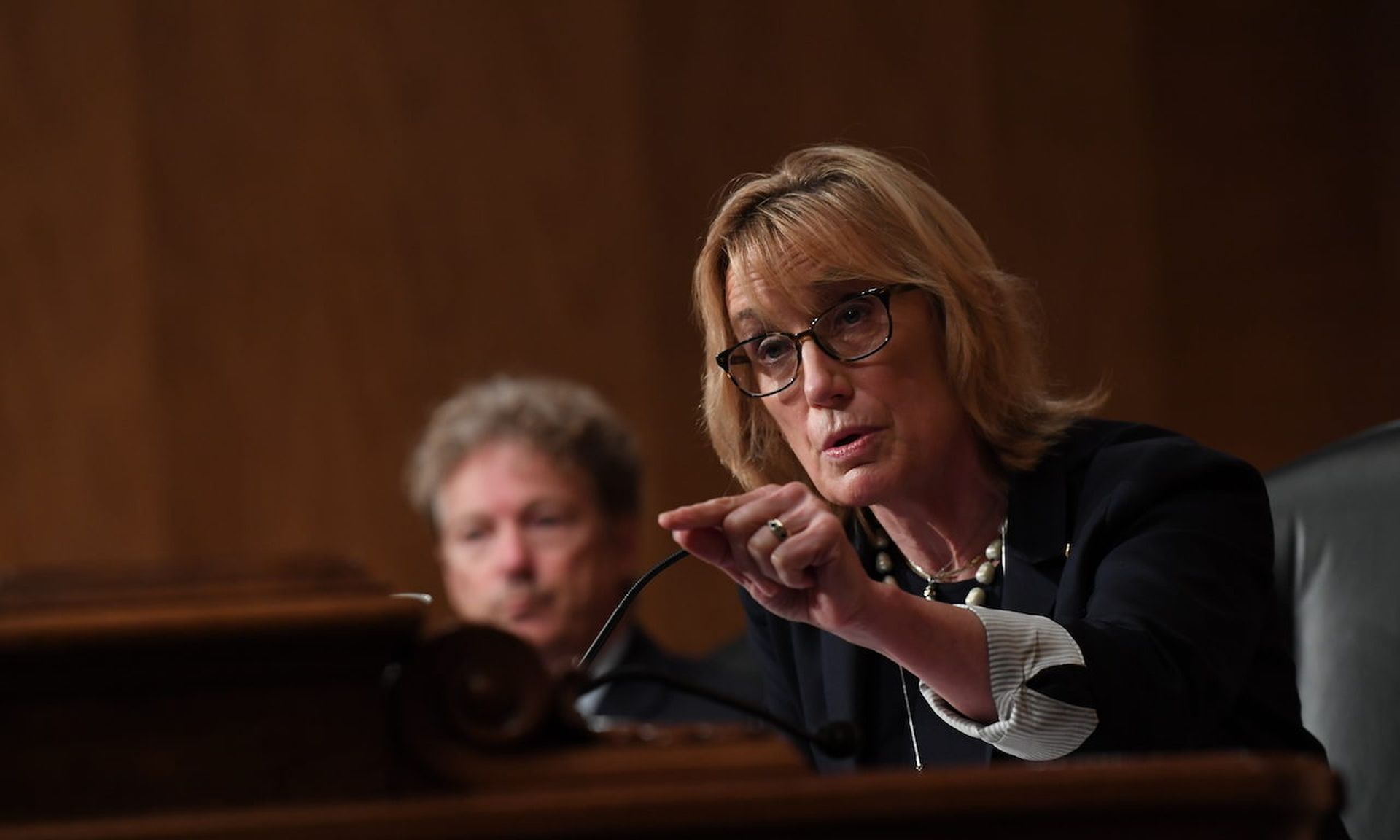 Sen. Maggie Hassan, D-N.H., speaks during an Aug. 6, 2020, Senate Homeland Security and Governmental Affairs Committee in Washington. A new bill from Hassan, the Small Business Cybersecurity Act, would set aside millions of dollars in federal grant funding for small business development centers to offer a range of local services. (Photo by Toni San...