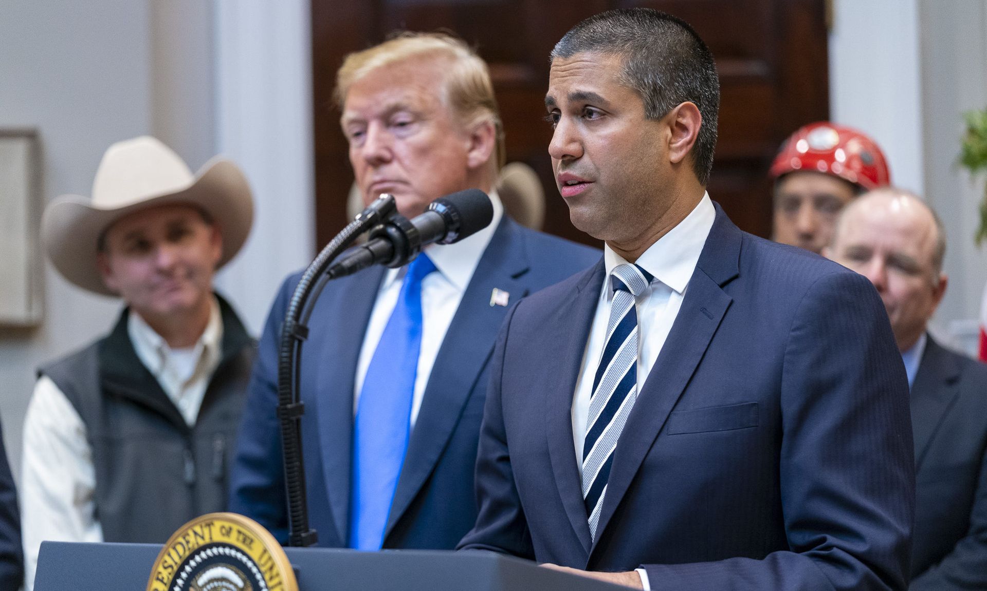 FCC Chairman Ajit Pai speaks on 5G deployment technology in the United States, (The White House)