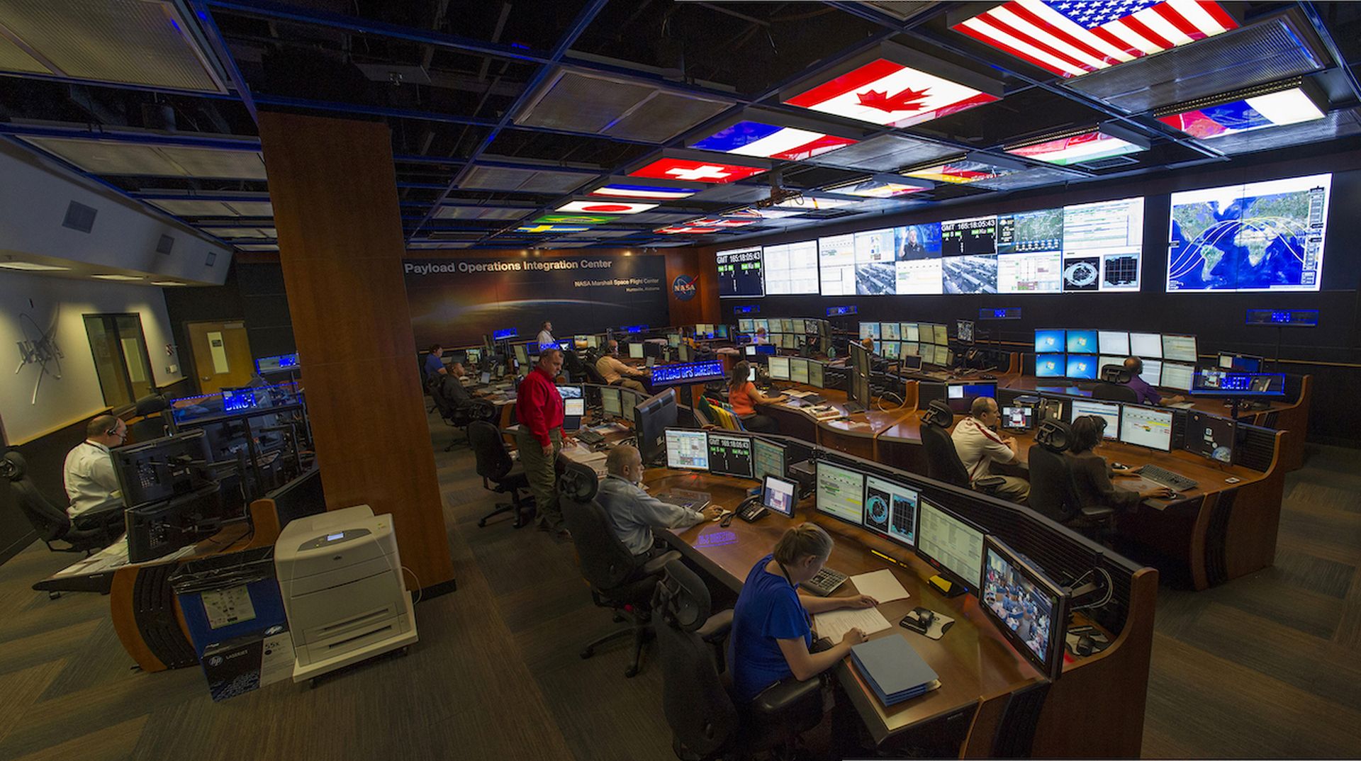 The Payload Operations Integration Center, which is the heartbeat for International Space Station research operations at NASA’s Marshall Space Flight Center. A summer internship at Marshall started a series of events that led DJ Kelly Jr. into a cyber career. (NASA)