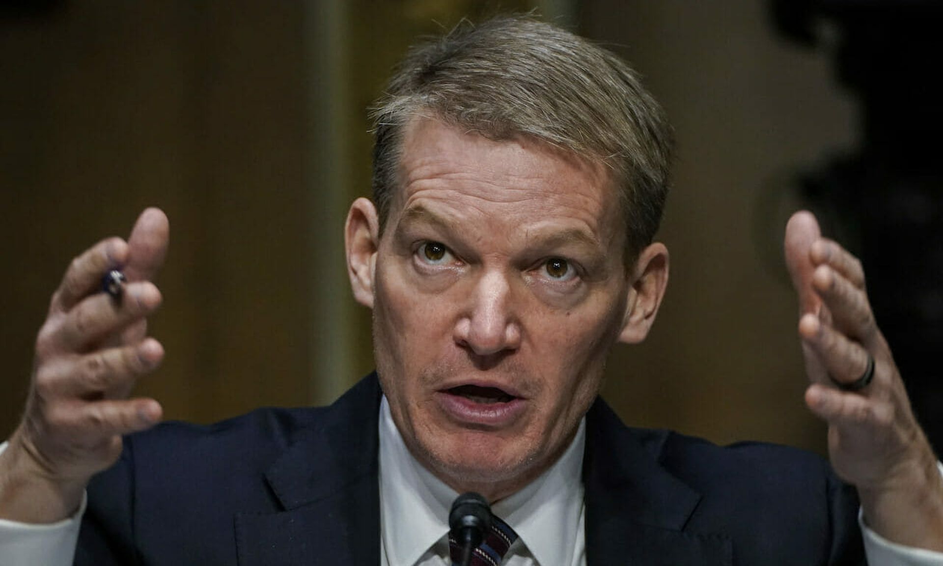 FireEye CEO Kevin Mandia testifies during a Senate Intelligence Committee hearing on Capitol Hill on February 23, 2021 in Washington, DC. FireEye owns Mandiant, founded by Mandia, which released research Tuesday about the need to lock down Active Directory Federation Services. (Photo by Drew Angerer/Getty Images)