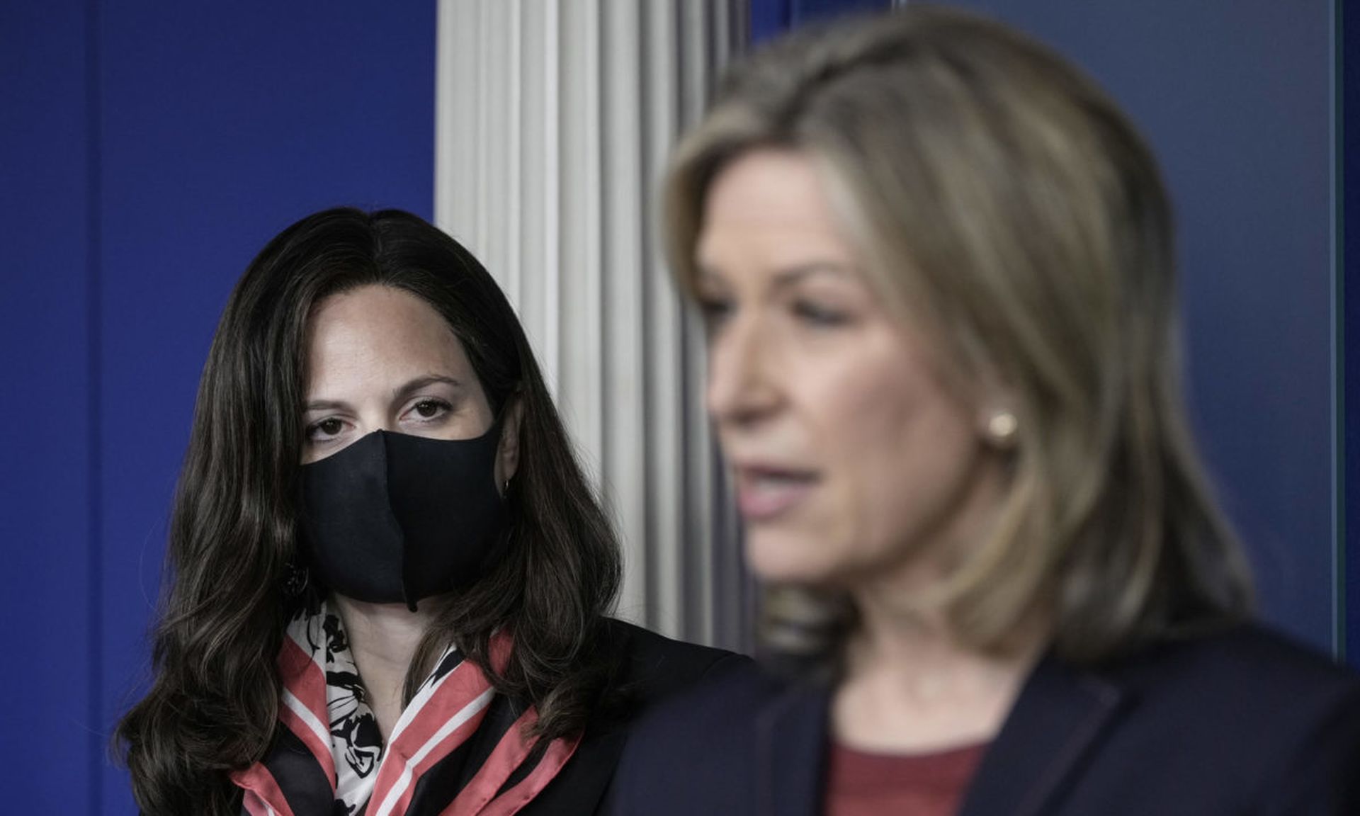 Deputy National Security Advisor for Cyber and Emerging Technology Anne Neuberger  and Homeland Security Advisor and Deputy National Security Advisor Dr. Elizabeth Sherwood-Randall speak about the Colonial Pipeline cyber attack during the daily press briefing at the White House on May 10, 2021 in Washington, DC. The NSA, like everyone else, is figu...