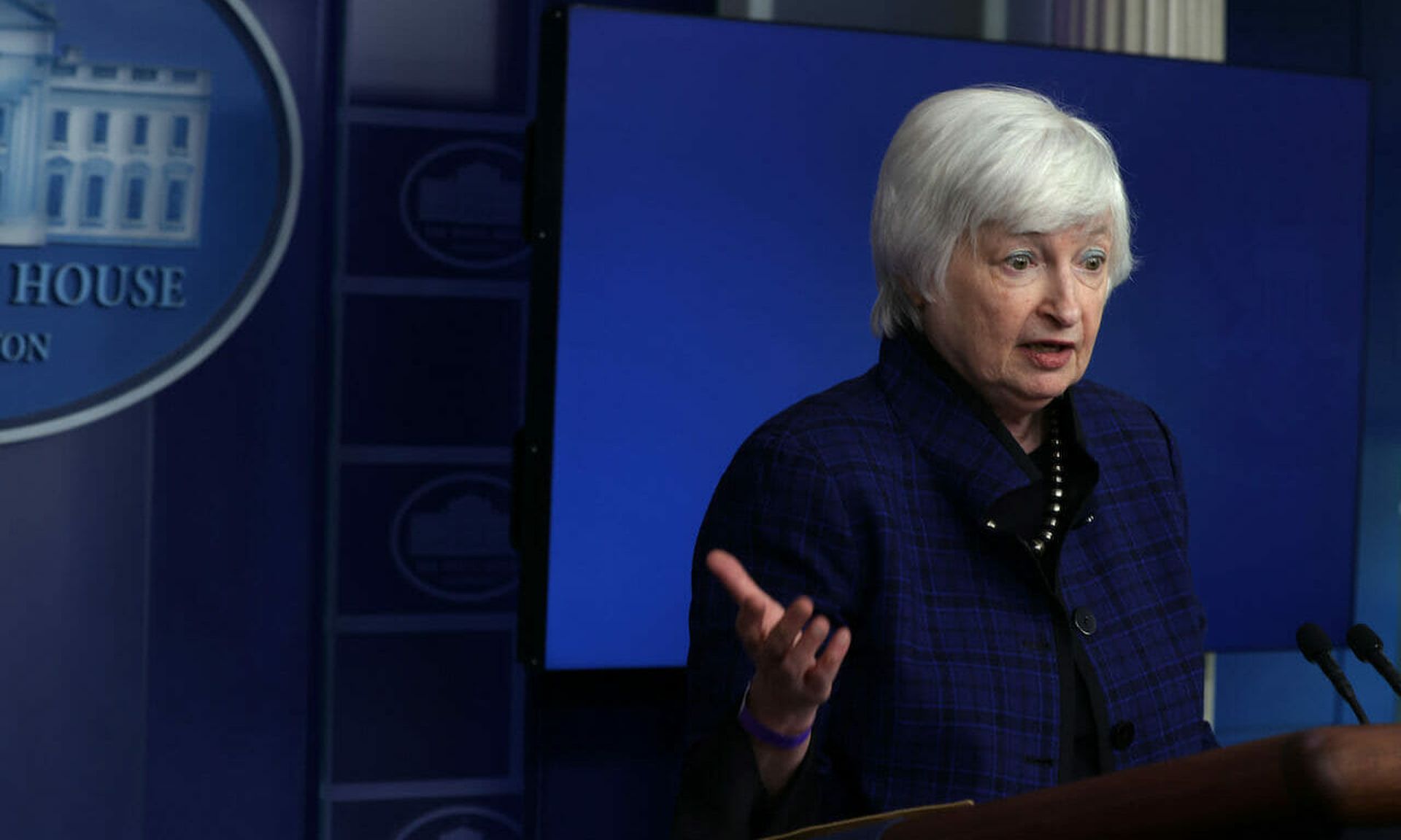 Secretary of the Treasury Janet Yellen, who also served as chair of the Federal Reserve under the Obama administration, speaks during a daily news briefing May 7, in Washington, DC. The Fed recently produced a formal definition for synthetic identity fraud. (Photo by Alex Wong/Getty Images)