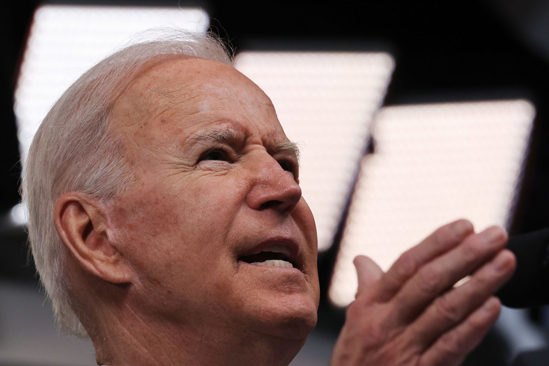 U.S. President Joe Biden delivers remarks about the ongoing federal response to Hurricane Ida in the South Court Auditorium of the Eisenhower Executive Office Building on September 02, 2021 in Washington, DC. A new draft memorandum seeks to push agencies towards a zero trust security architecture to support a range of Biden administration cybersecu...