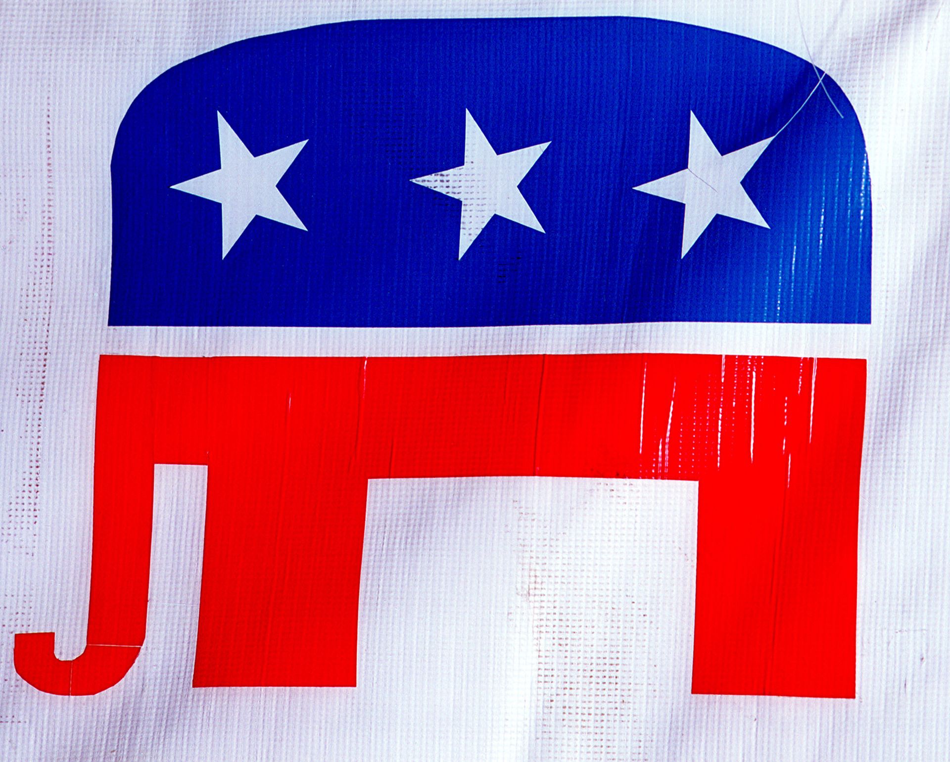 The Republican Party’s elephant symbol is seen on display Oct. 24, 2000, at the Republican campaign headquarters in El Paso, Texas. (Photo by Joe Raedle/Getty Images)