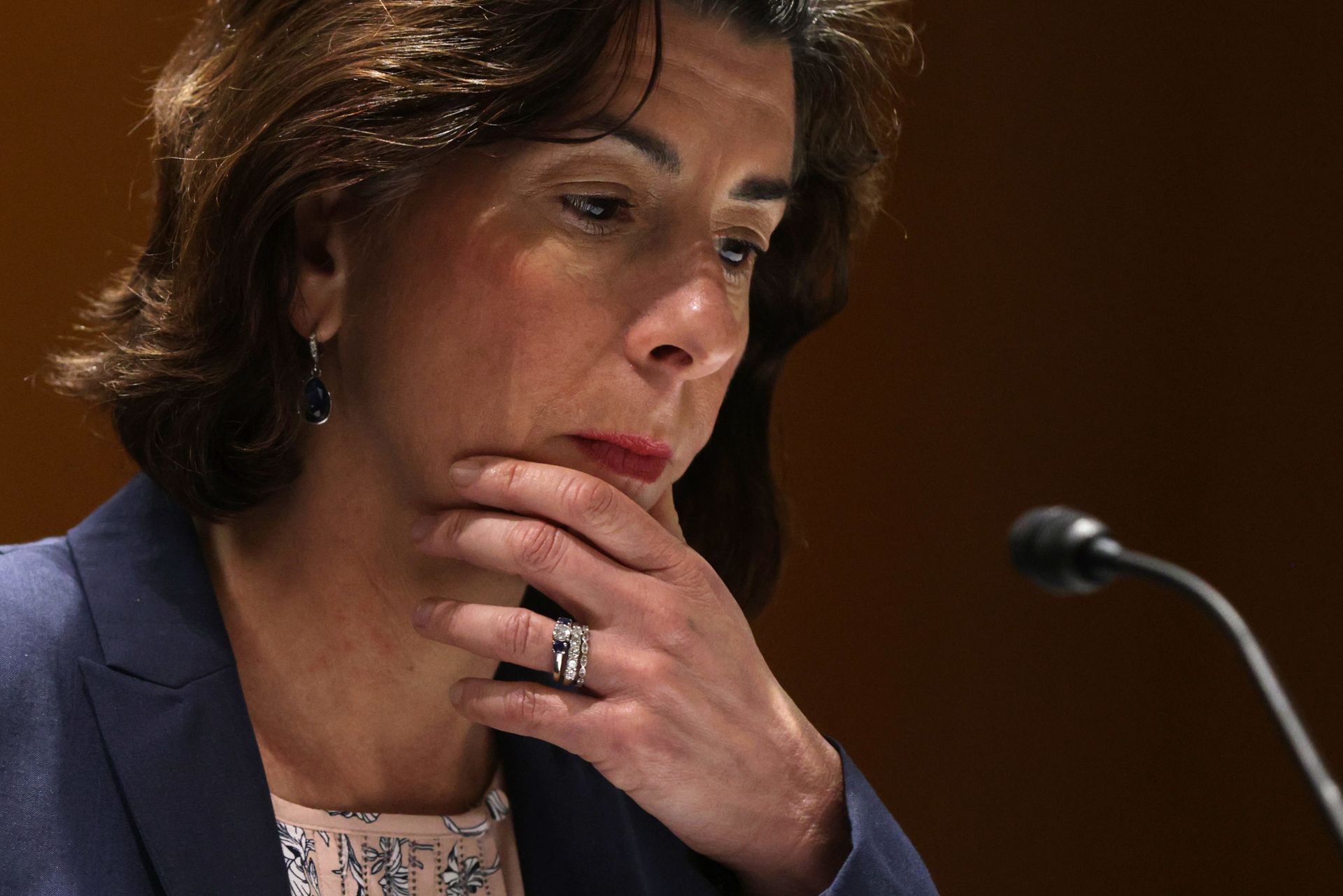 U.S. Secretary of Commerce Gina Raimondo testifies during a hearing before the Subcommittee on Commerce, Justice, Science, and Related Agencies of Senate Appropriations Committee. The United States is pairing up with six other countries to develop privacy and cybersecurity standards for the data that cross over into each other’s borders. (Photo by...