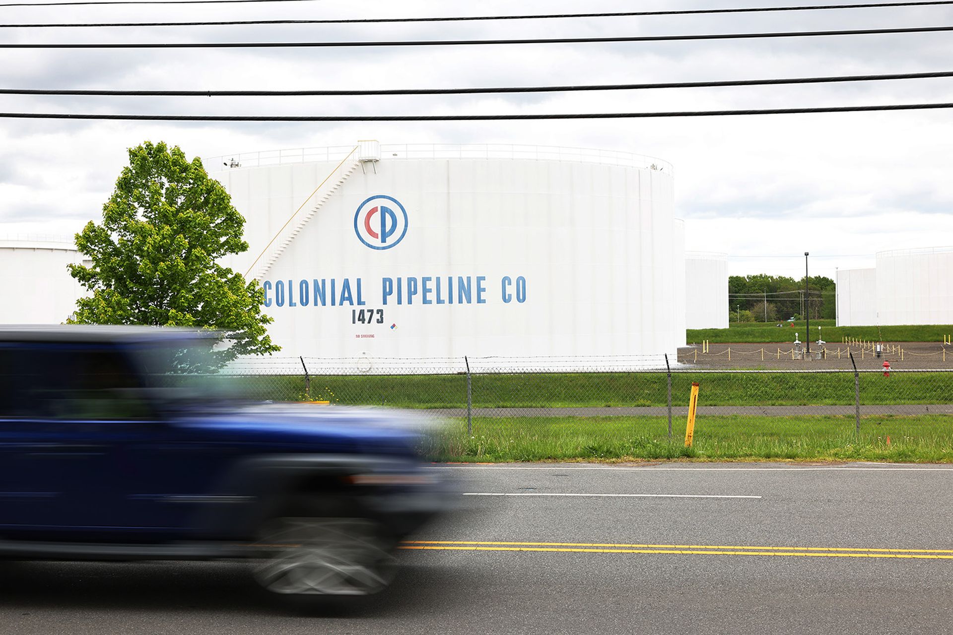 Fuel holding tanks are seen at Colonial Pipeline&#8217;s Linden Junction Tank Farm on May 10, 2021, in Woodbridge, N.J. (Photo by Michael M. Santiago/Getty Images)