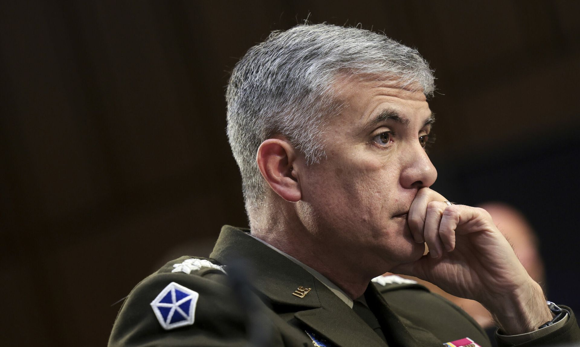 National Security Agency Director Gen. Paul Nakasone testifies before the Senate Intelligence Committee on March 10, 2022, in Washington. (Photo by Kevin Dietsch/Getty Images)