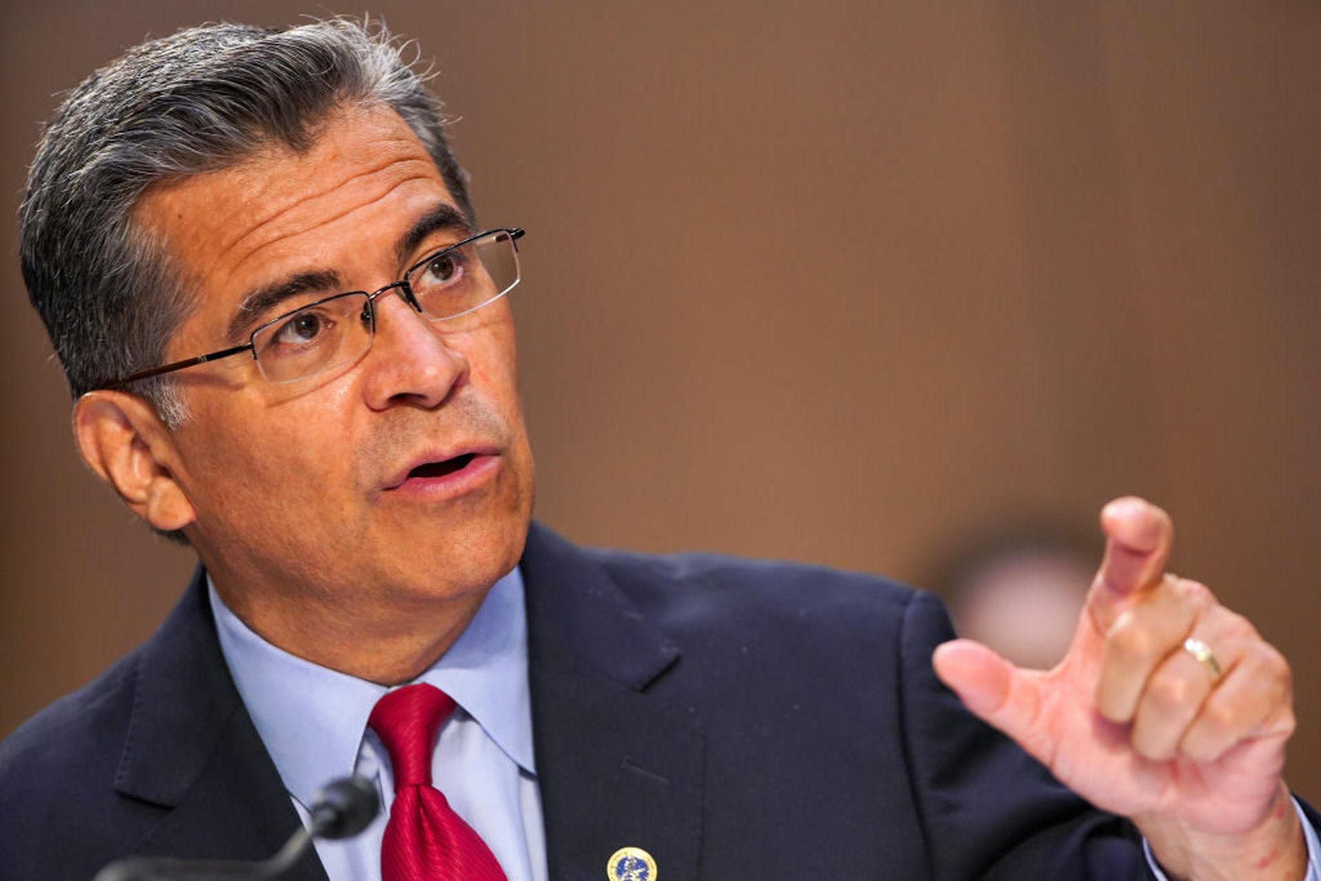 Secretary of Health and Human Services Xavier Becerra answers questions at a Senate Health, Education, Labor, and Pensions Committee hearing to discuss reopening schools during COVID-19 at Capitol Hill on Sept. 30, 2021, in Washington. A new bill would put CISA and HHS in charge of evaluating cybersecurity gaps in the healthcare and public health s...