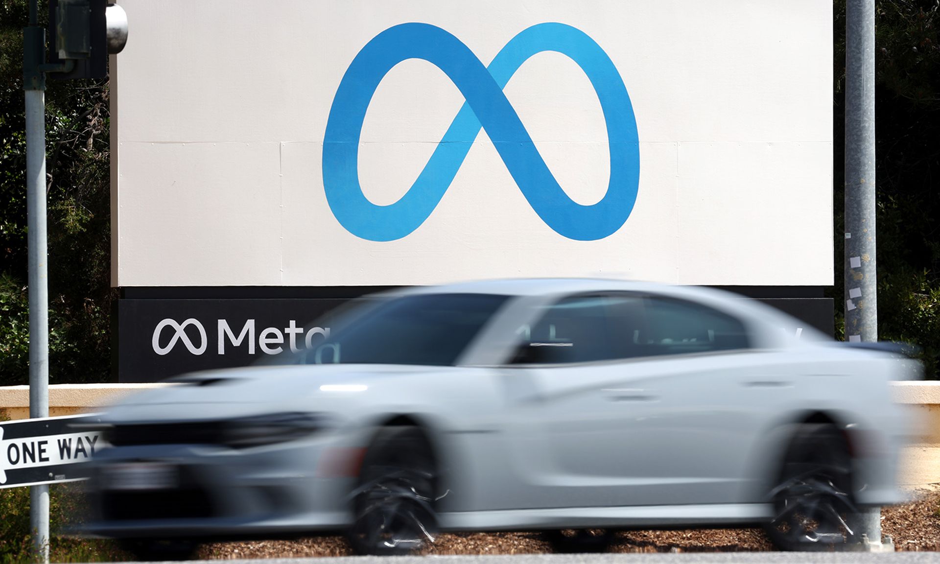 A class-action lawsuit was filed against social media giant Facebook and Meta, its parent company, for allegedly scraping data of millions of patients from hospital websites. Pictured: A sign is posted in front of Meta headquarters on April 28, 2022, in Menlo Park, Calif. (Photo by Justin Sullivan/Getty Images)