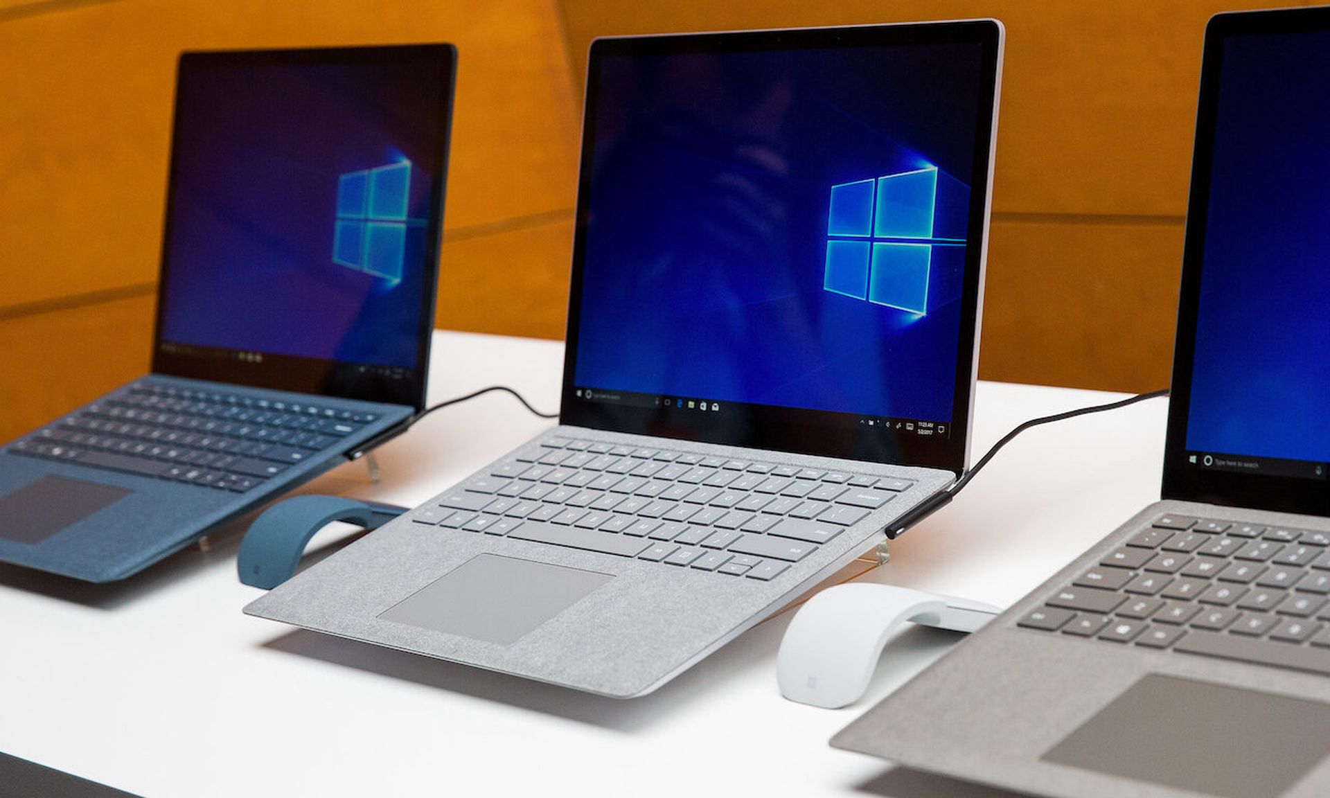 A view of a Microsoft Surface Laptop following a Microsoft launch event, May 2, 2017 in New York City. (Photo by Drew Angerer/Getty Images)