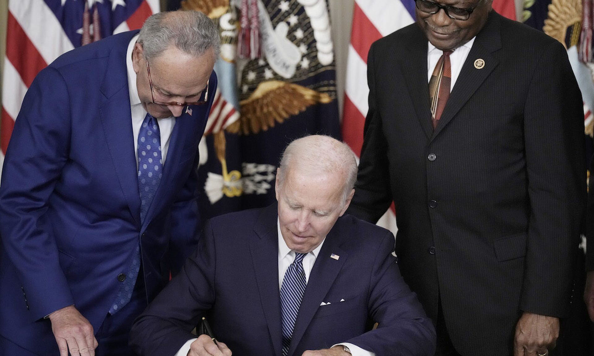 President Joe Biden signs the Inflation Reduction Act in the State Dining Room of the White House August 16, 2022, in Washington, DC. Today’s columnist, Tim Jones of Forescout, expects the private sector to follow the lead on zero-trust set by the Biden administration and leading federal agencies such as CISA and NIST. Photo by Drew Angerer/Getty I...