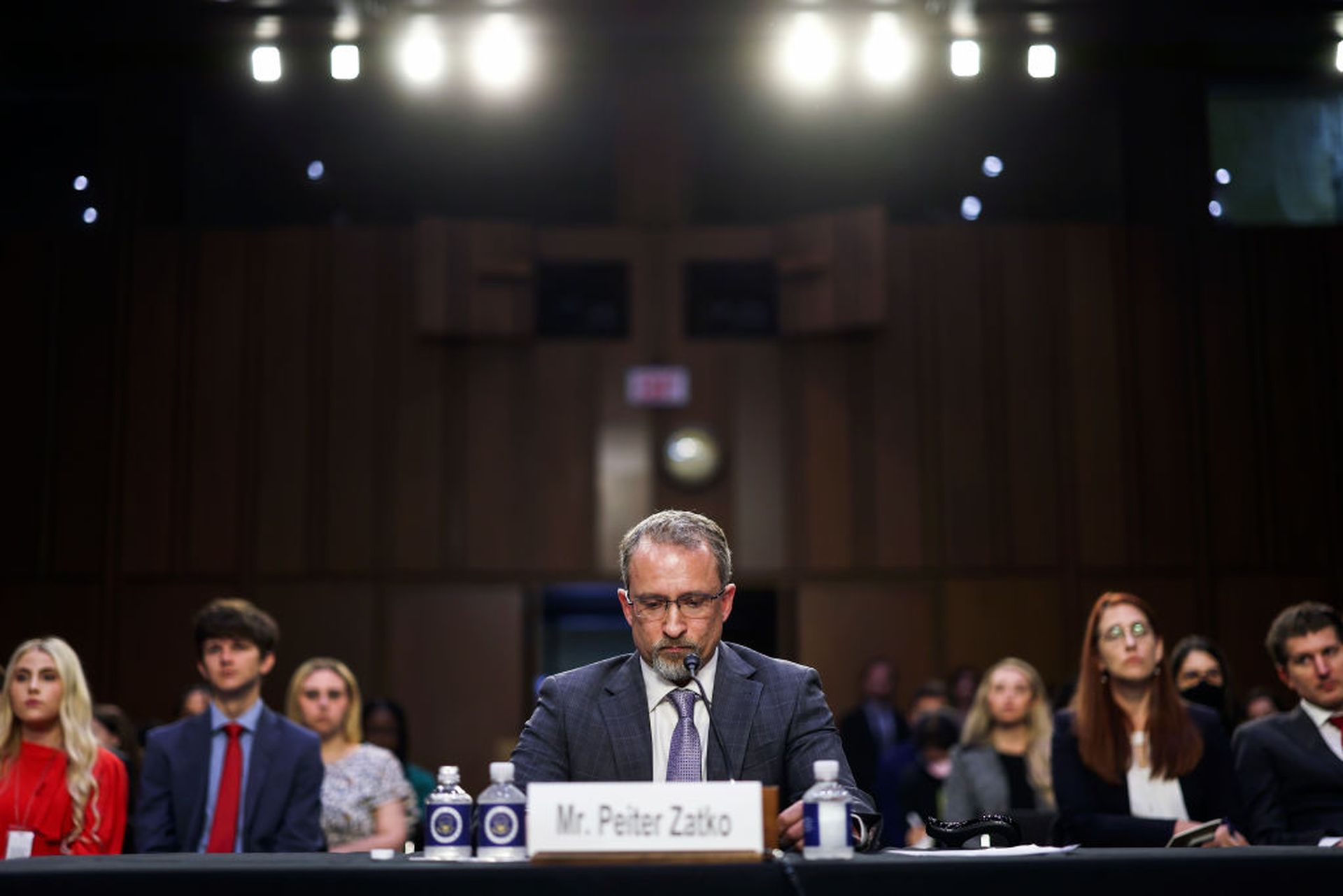 Peiter “Mudge” Zatko, former head of security at Twitter, testifies at the Senate Judiciary Committee on Sept. 13, 2022, in Washington. Zatko claims that Twitter&#8217;s widespread security failures pose a security risk to user&#8217;s privacy and information and could potentially endanger national security. (Photo by Kevin Dietsch/Getty Images)