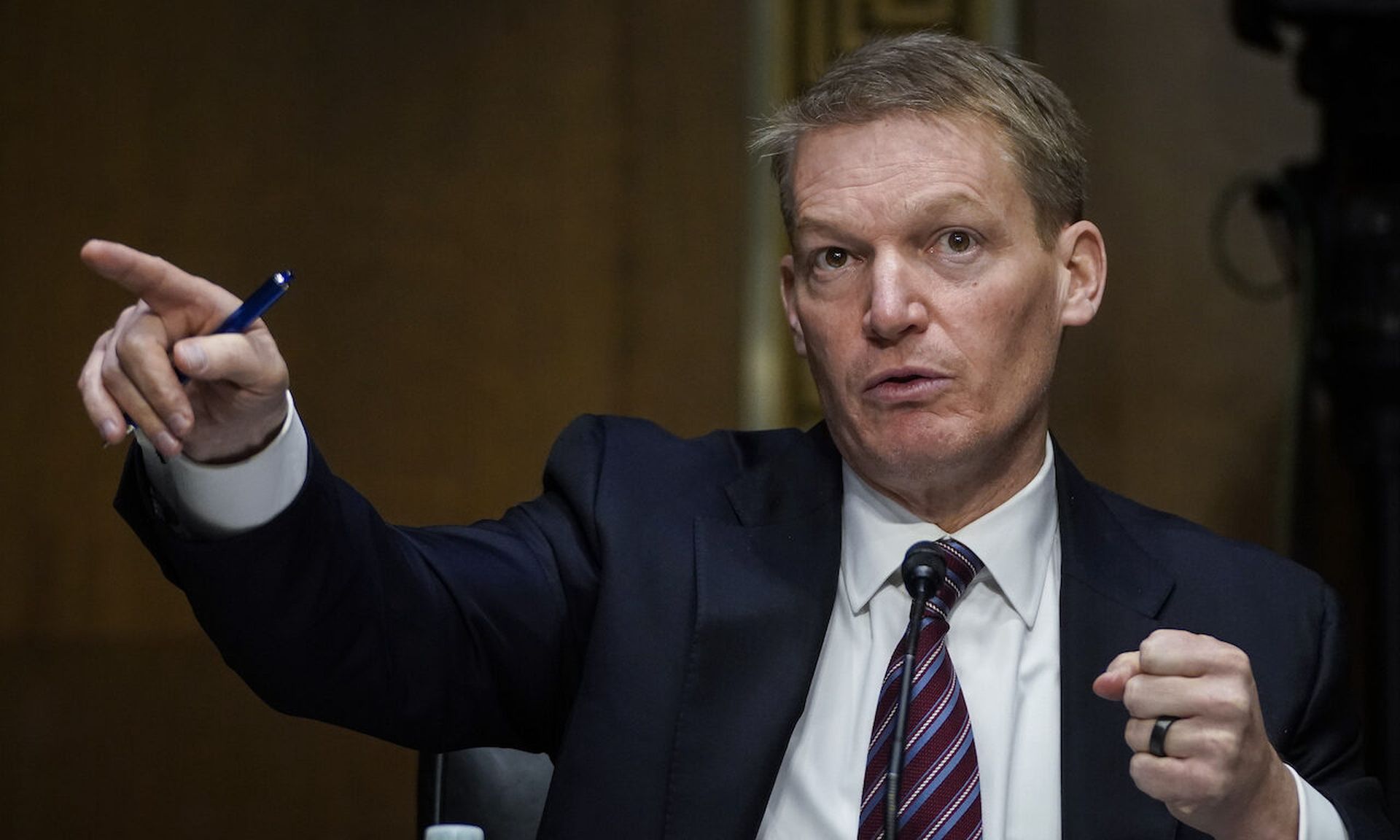 Then FireEye CEO Kevin Mandia testifies during a Senate Intelligence Committee hearing on Capitol Hill. Mandia described Mandiant as the brains in Google&#8217;e new cloud security offering. (Photo by Drew Angerer/Getty Images)