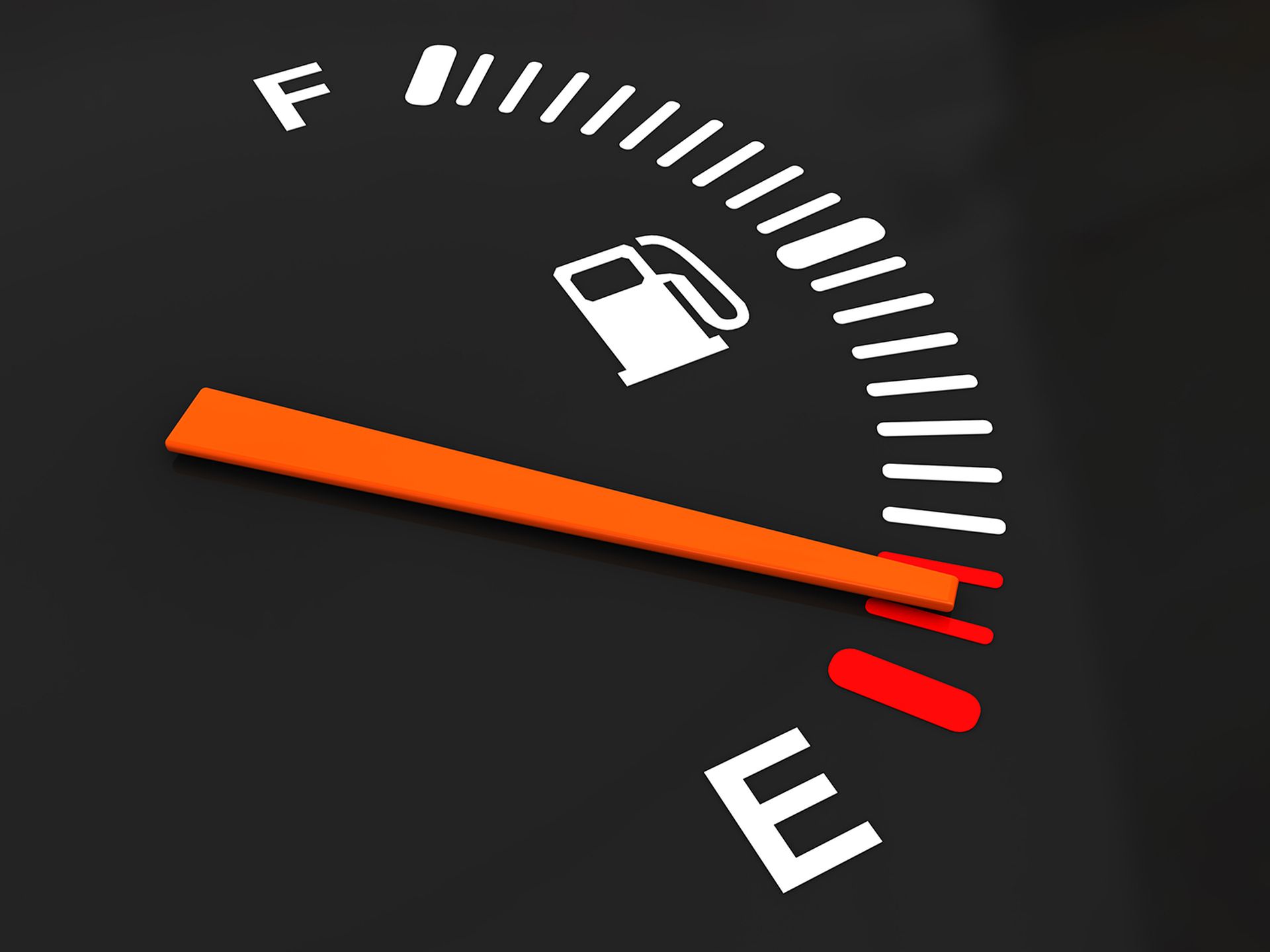 3d illustration of generic fuel meter over dark background