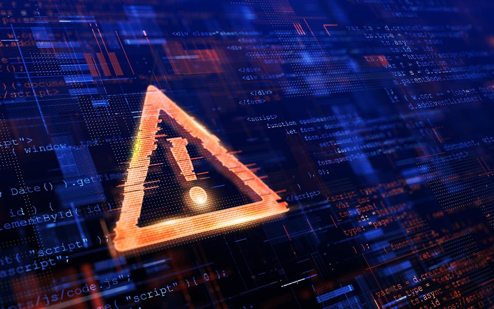 Computer Hacked, System Error, Virus, Cyber attack, Malware Concept. Danger Symbol. 3d rendering.