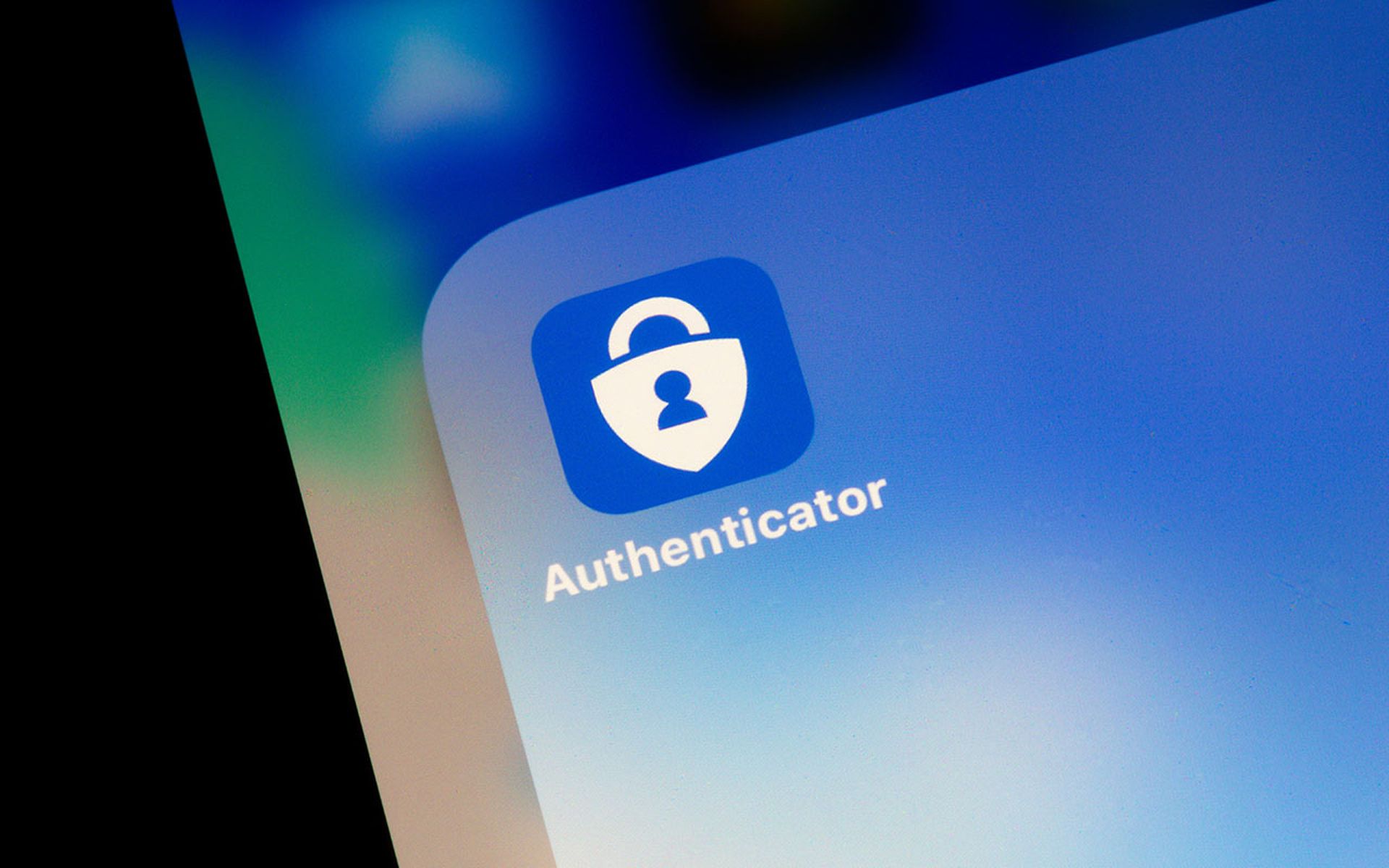 Microsoft Authenticator app icon on a smartphone