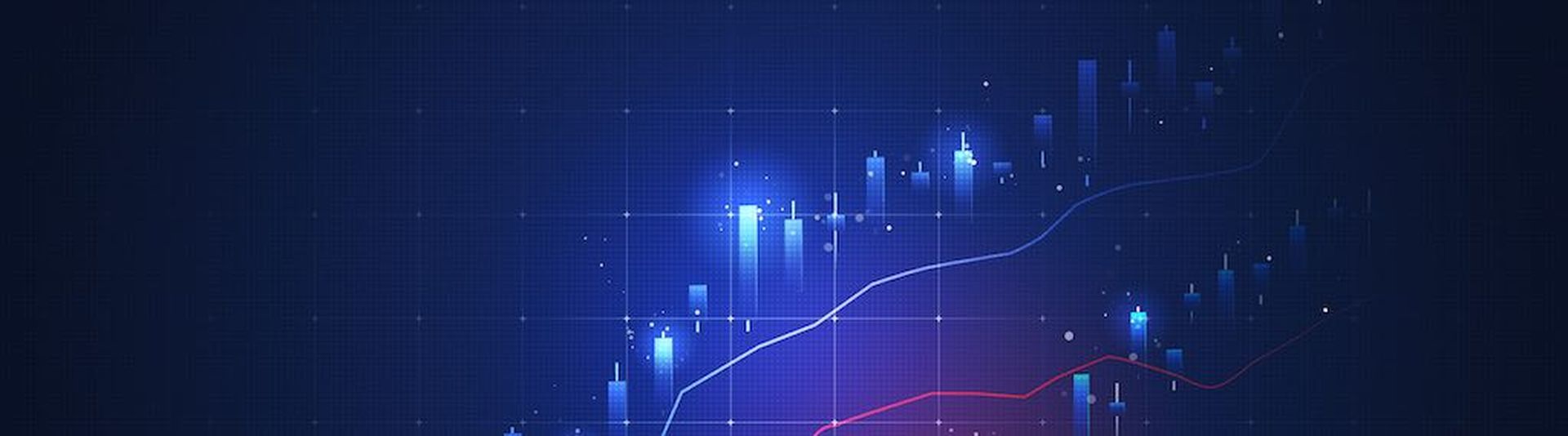 Glowing light market chart of business glowing stock graph or investment financial data profit on growth money diagram background with diagram exchange information. 3D rendering.