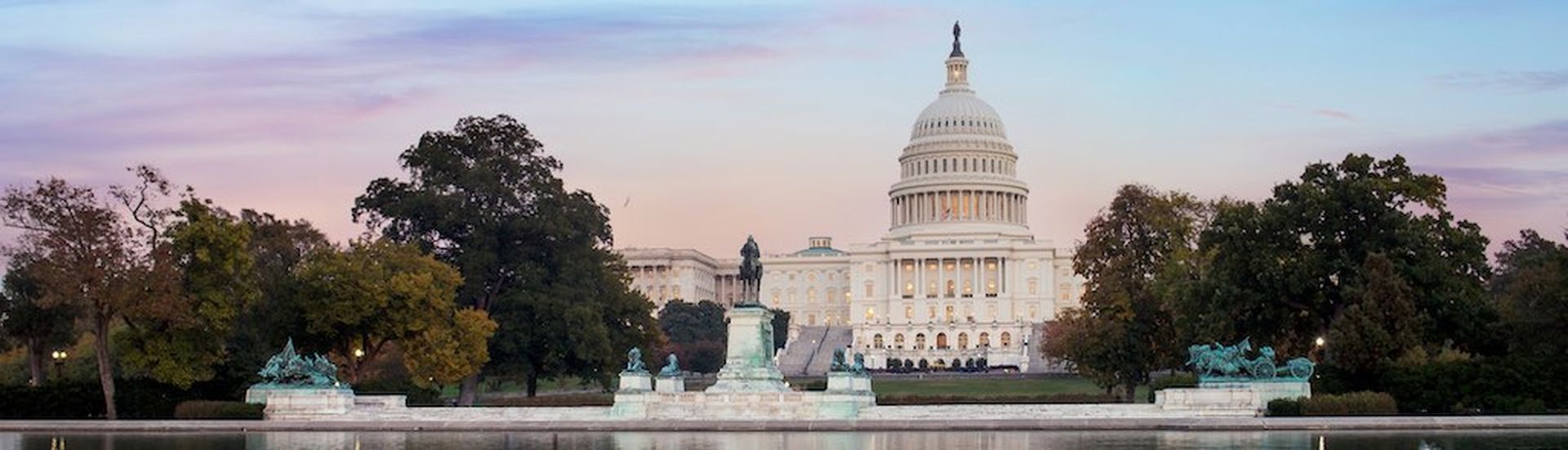 The United States pf America capitol building on sunrise and sunset. Washington DC. USA.