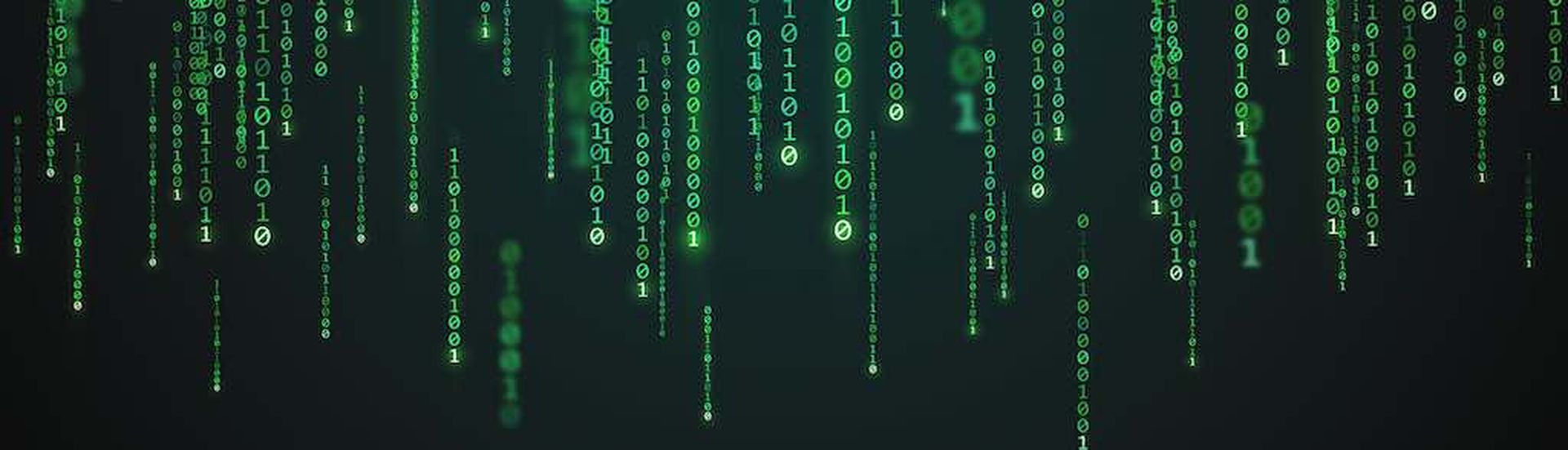 Matrix background. Binary code texture. Falling green numbers. Data visualization concept. Futuristic digital backdrop. One and zero digits. Computer screen template. Vector illustration.