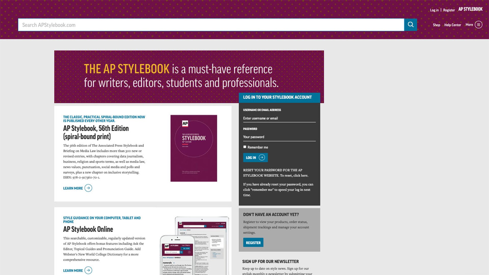 Associated Press Stylebook online website