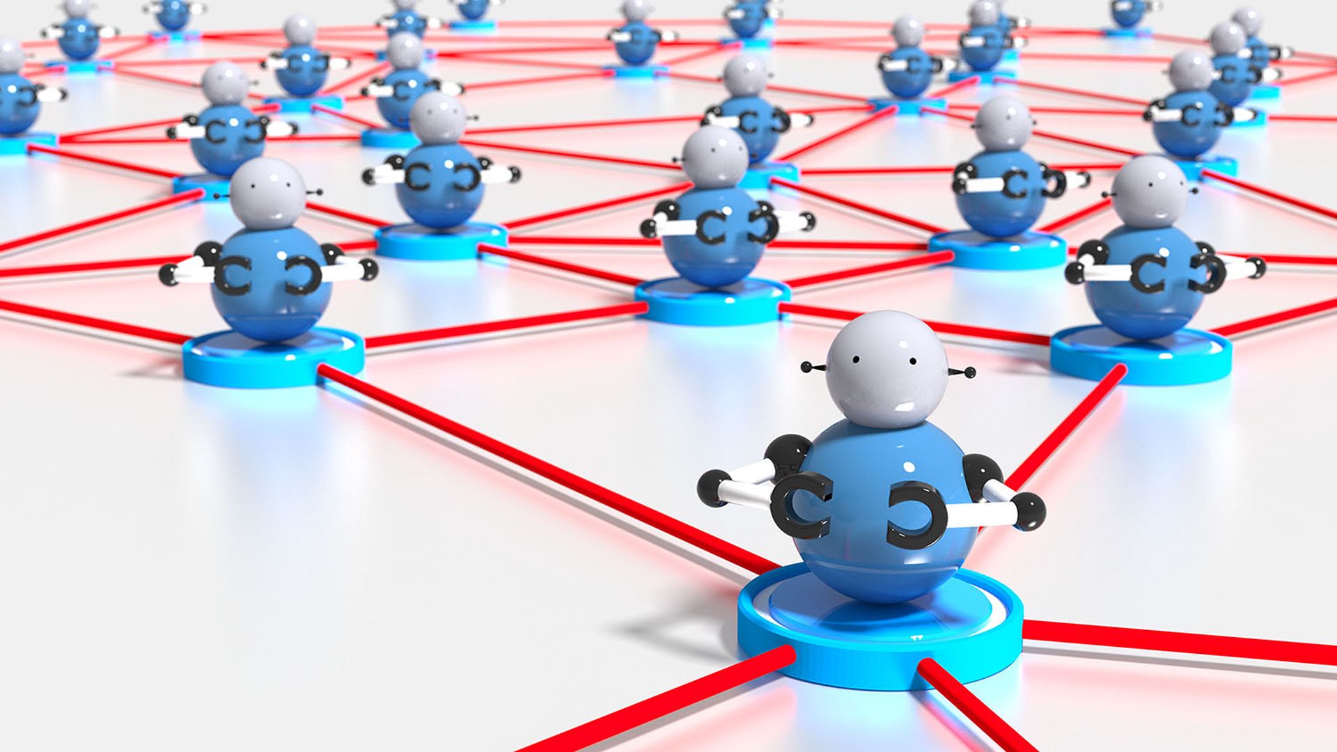 Network of platforms with bots on top botnet cybersecurity conce