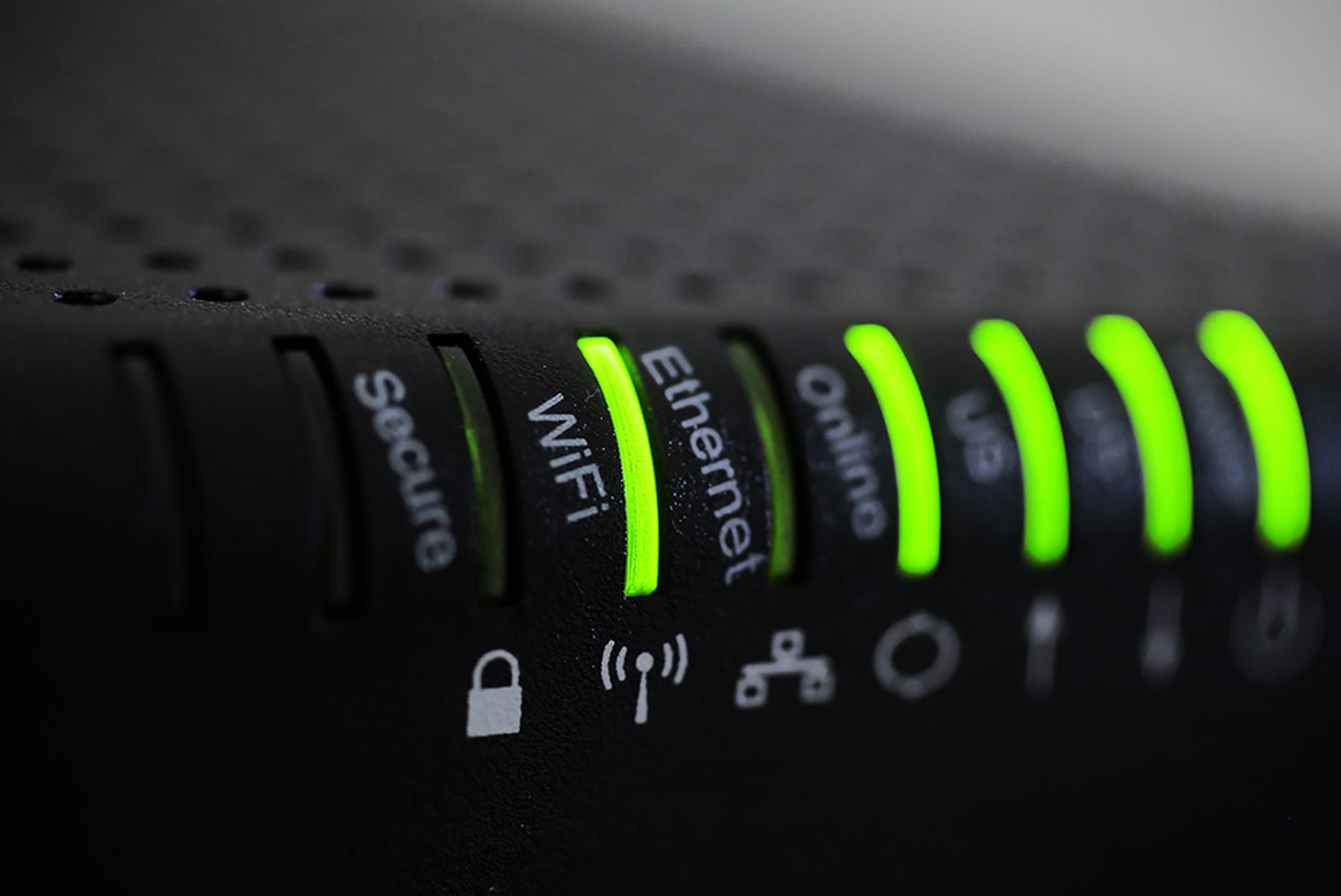 Close-up of a WiFi router