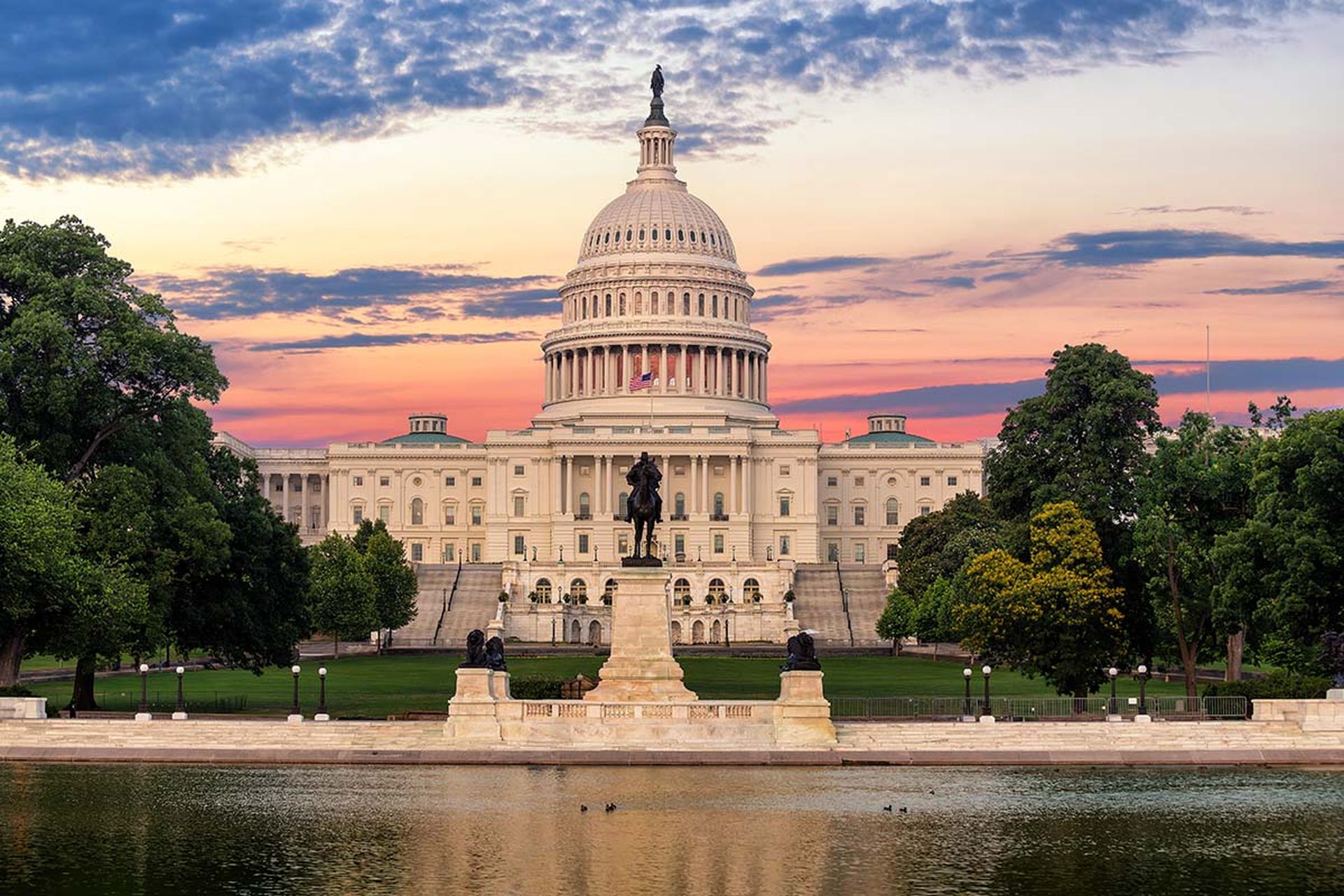 The United States Capitol building is seen at sunrise in Washington