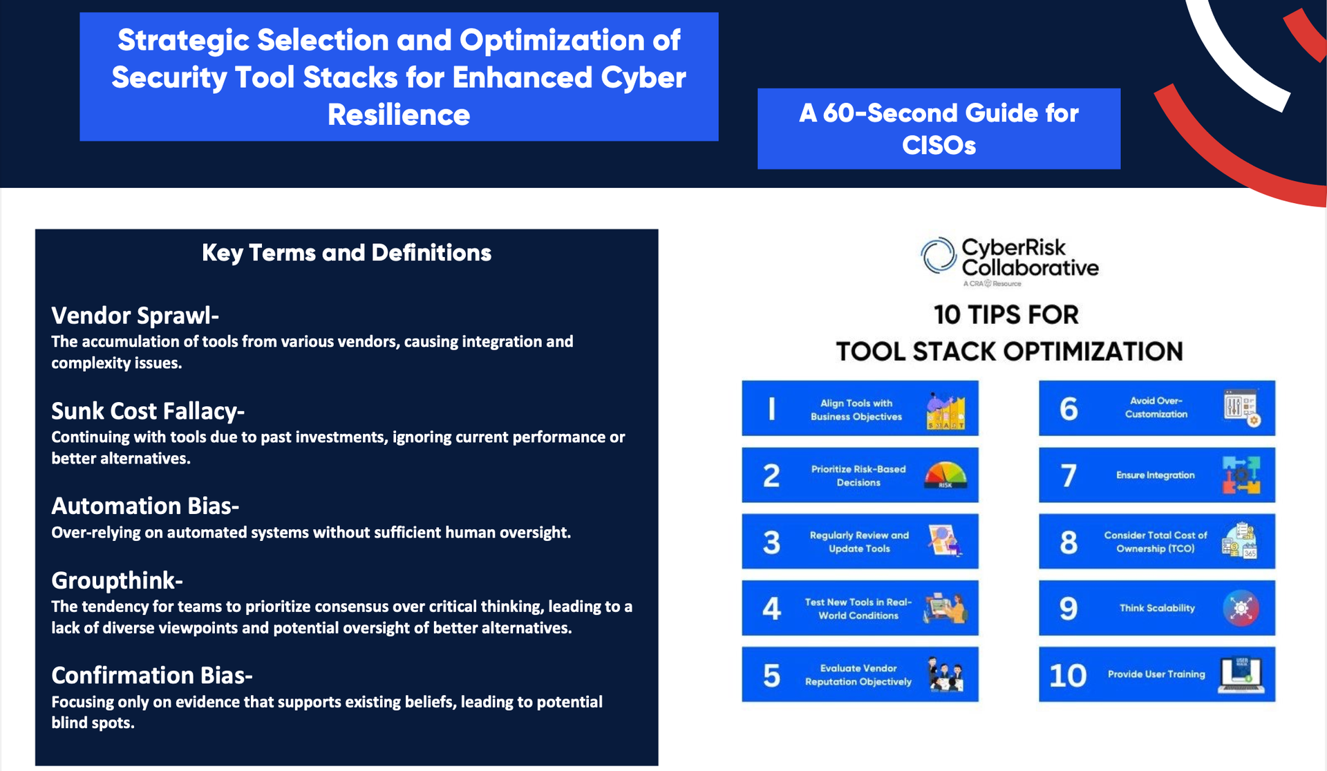 Strategic Selection and Optimization of Security Tool Stacks: A one-page guide