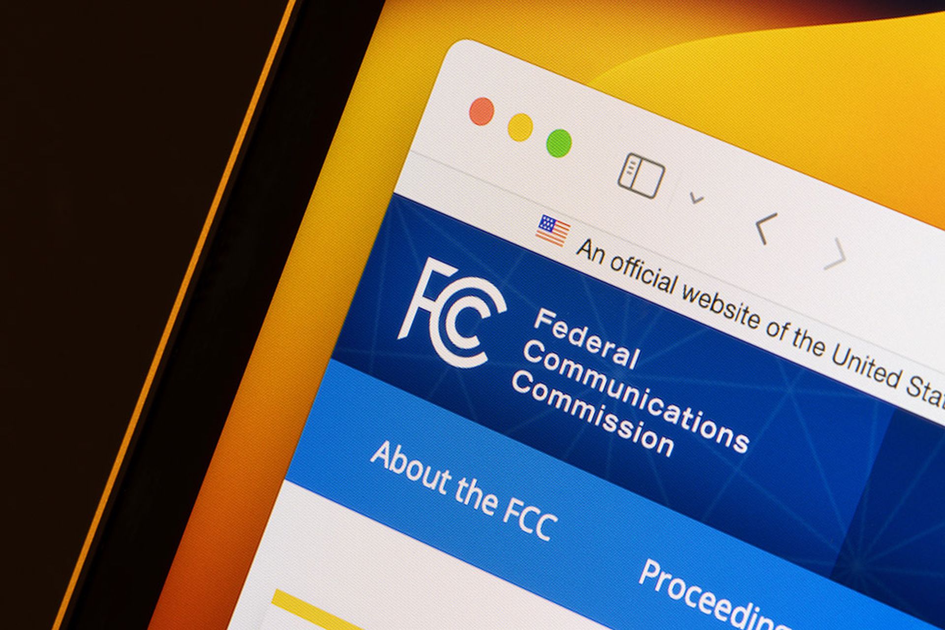 Website homepage of the Federal Communications Commission