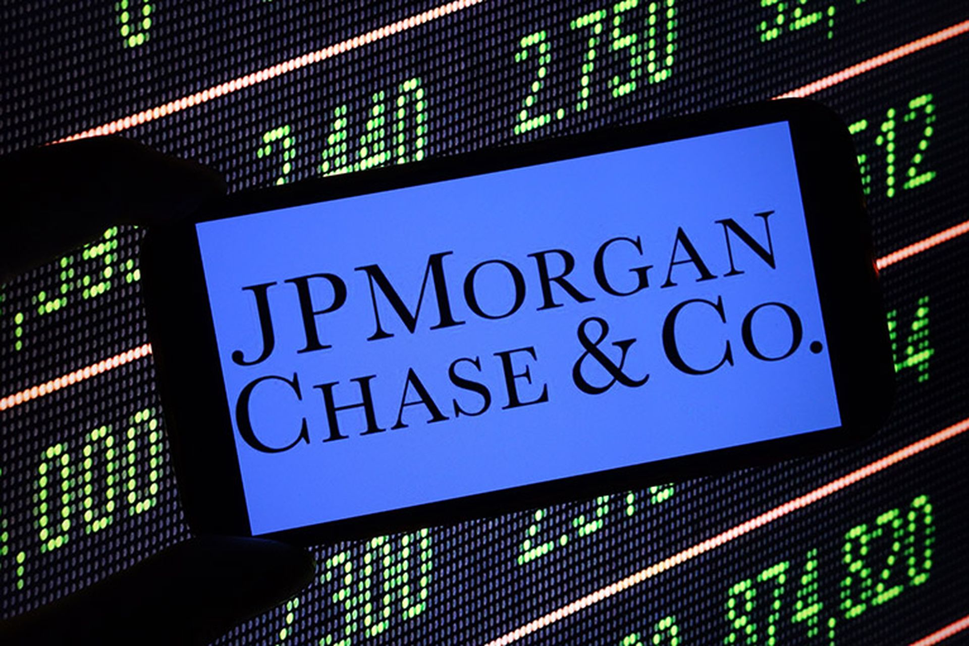 JPMorgan Chase company logo displayed on mobile phone