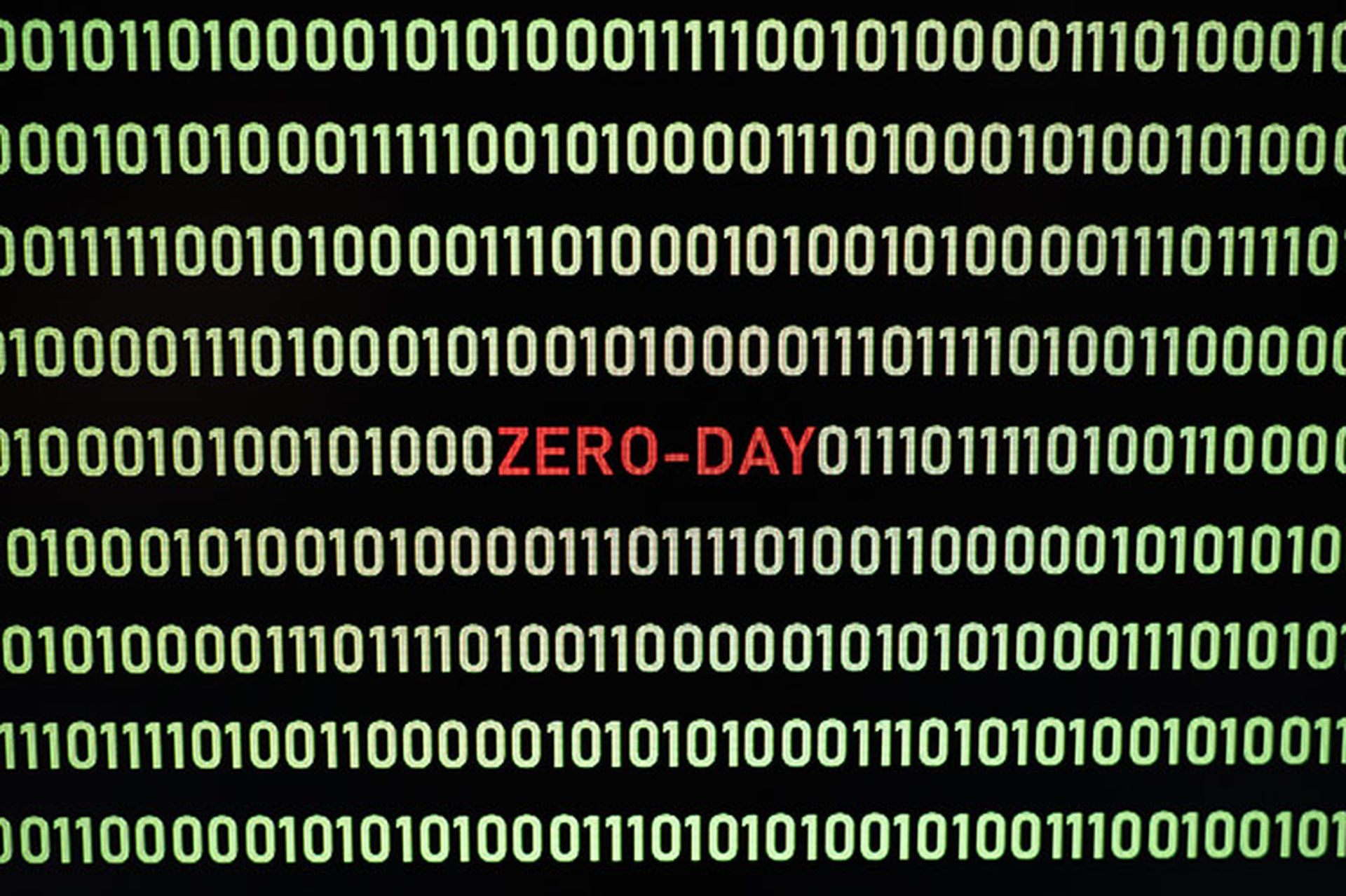 ZERO-DAY text and binary code concept from the desktop computer screen,ZERO-DAY vulnerability concept (also known as a 0-day)A zero-day vulnerability is a flaw in software or hardware.