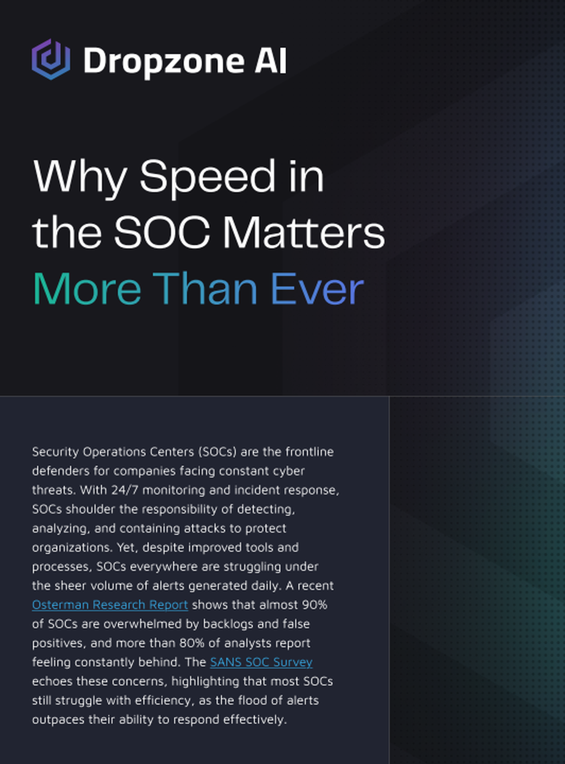 MTTC ebook: Why Speed in the SOC Matters More Than Ever