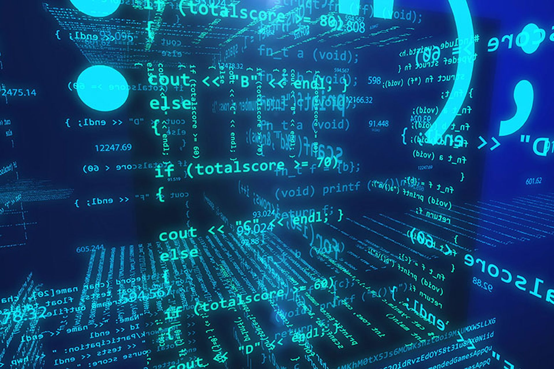 3d illustration of Application software programming source code. Open source concept.