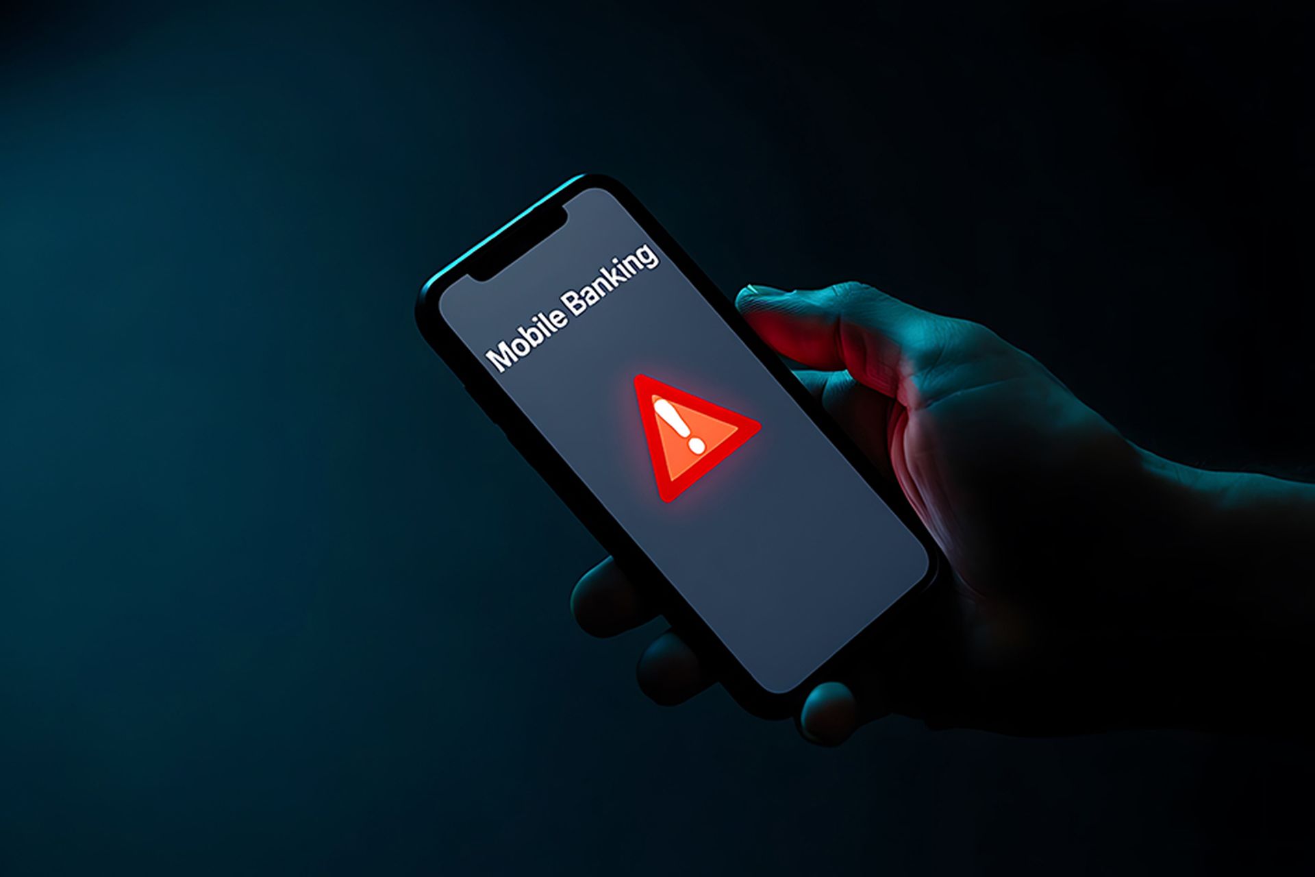 Mobile banking security alert on smartphone screen
