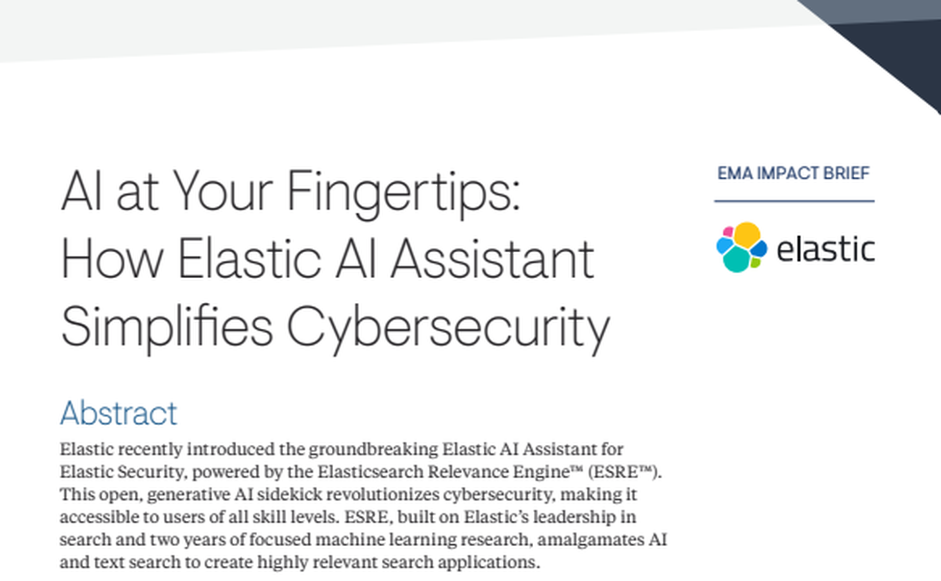 EMA: AI at your fingertips: How Elastic AI Assistant simplifies cybersecurity