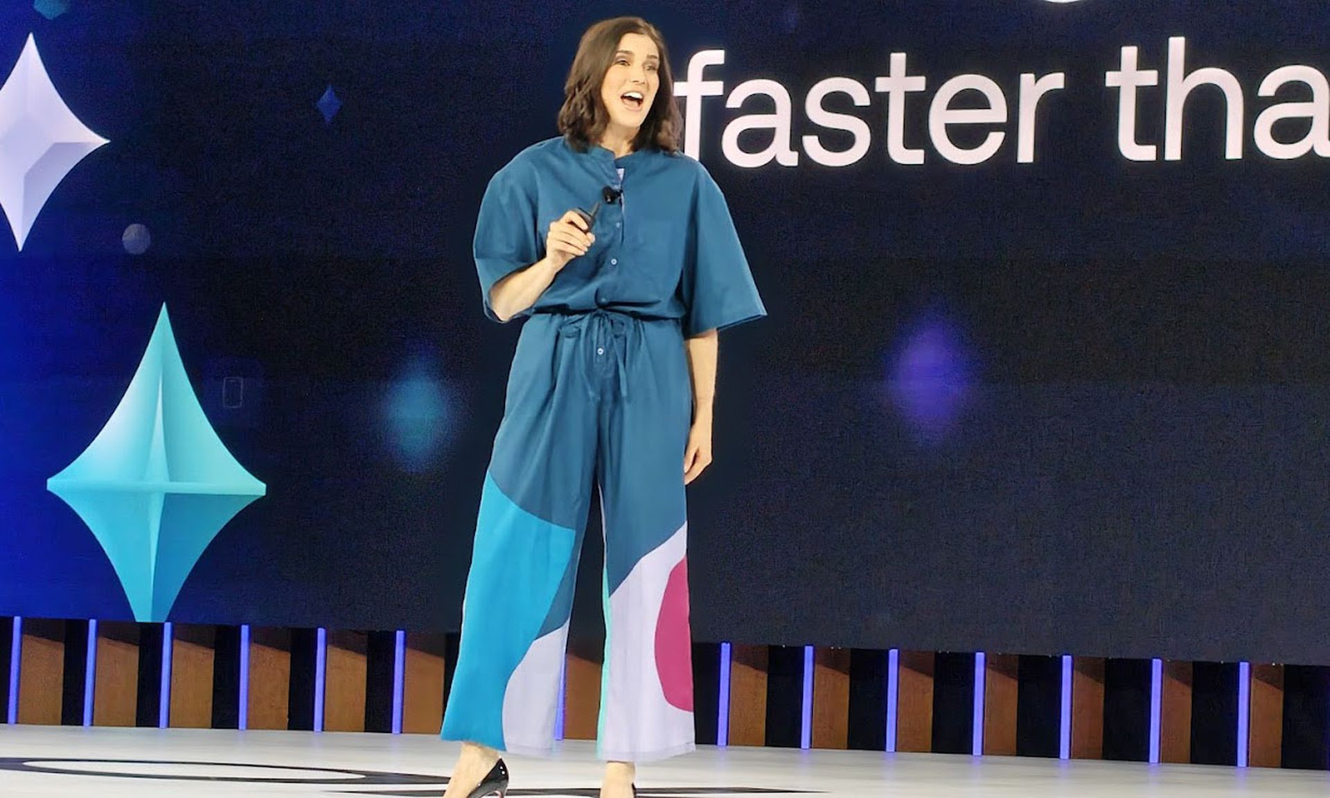 Okta SVP of Product Design Kristen Swanson speaking at Oktane 2025.