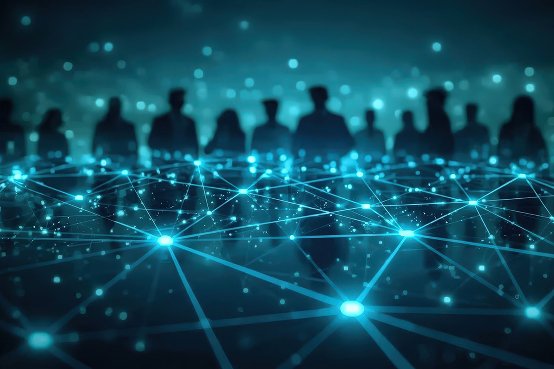 Abstract Representation of People Connected in a Global Network and Digital World