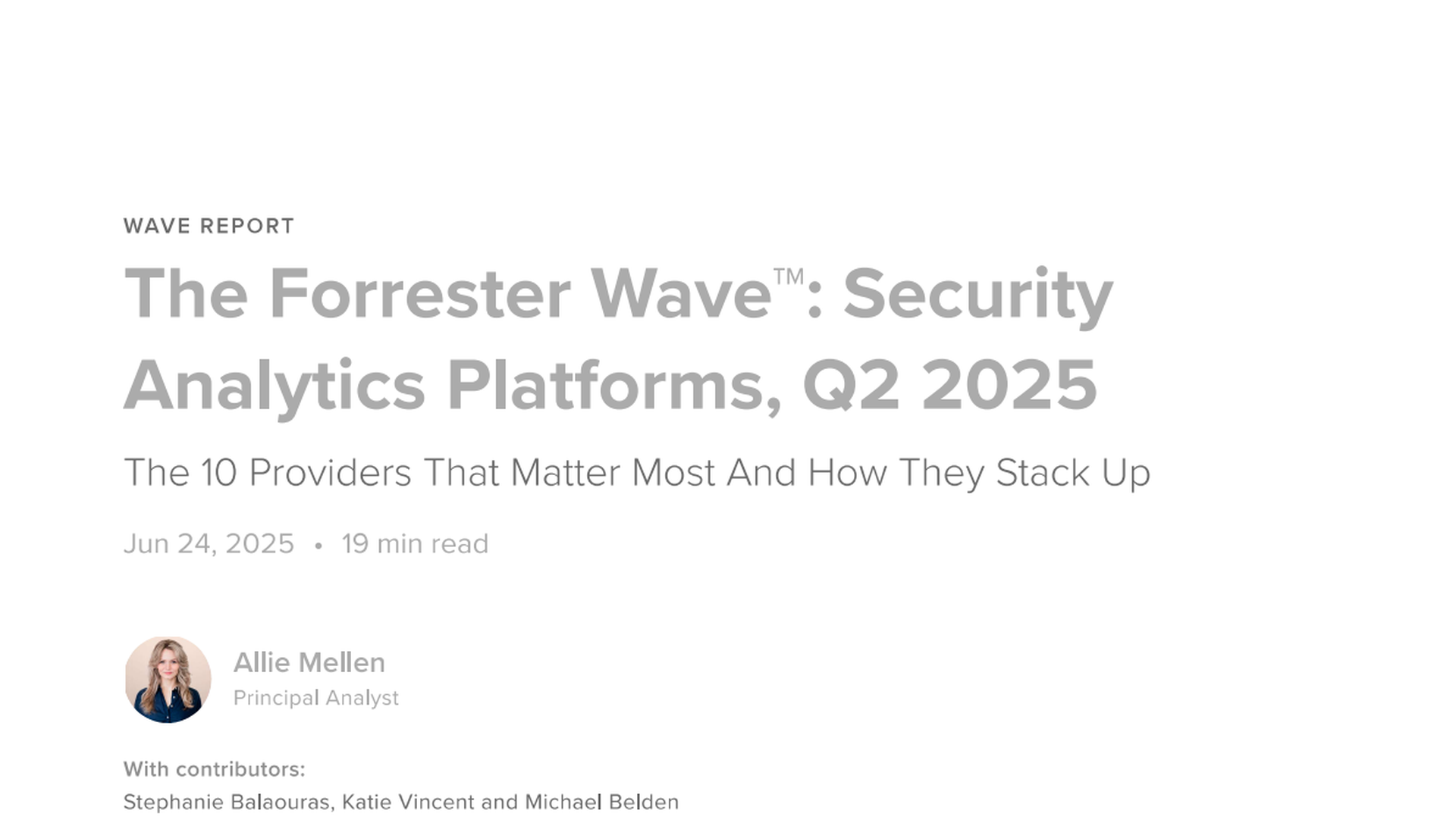 Elastic named a Leader in The Forrester Wave™: Security Analytics Platforms, Q2 2025