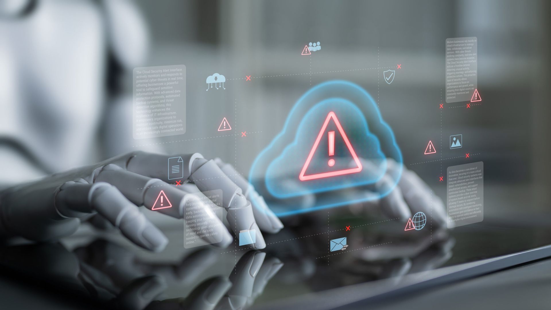 AI-driven cloud interface automatically detecting and managing cybersecurity threats, ensuring network safety and data integrity across connected systems Parse