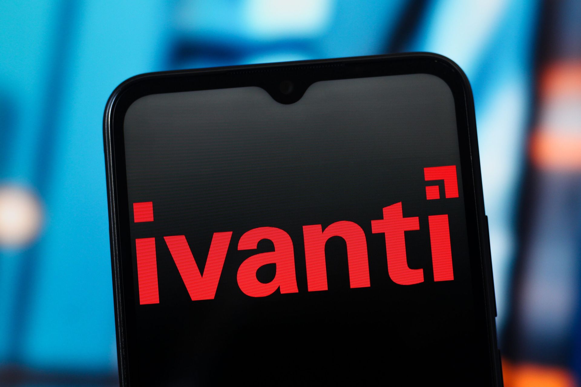 In this photo illustration, the Ivanti logo is seen displayed on a smartphone screen